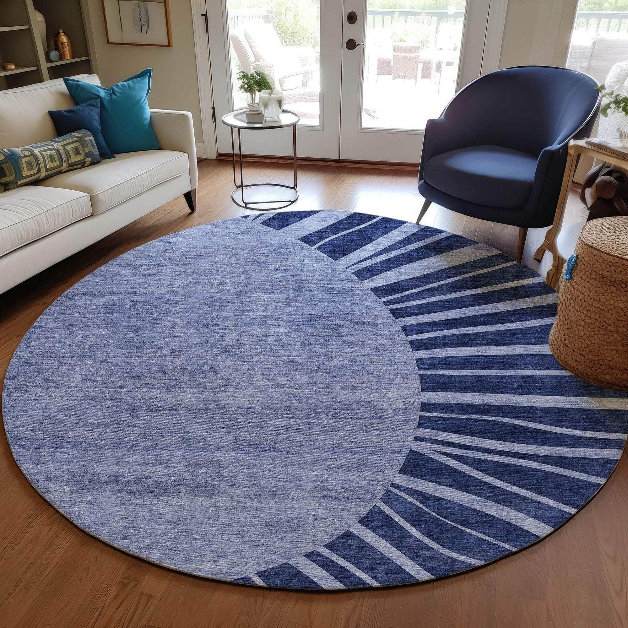 Machine Made ACN668 Navy Blue Rugs #color_navy blue