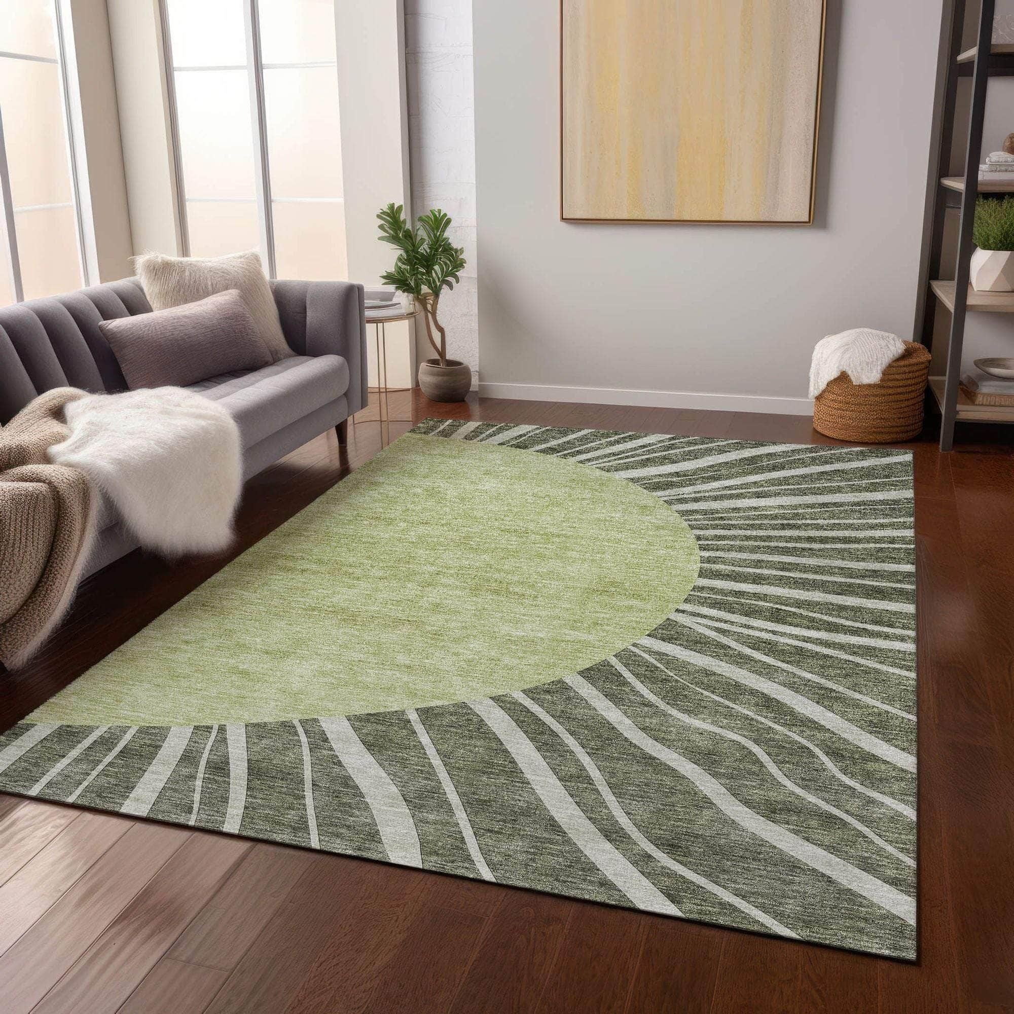 Machine Made ACN668 Olive Green Rugs #color_olive green