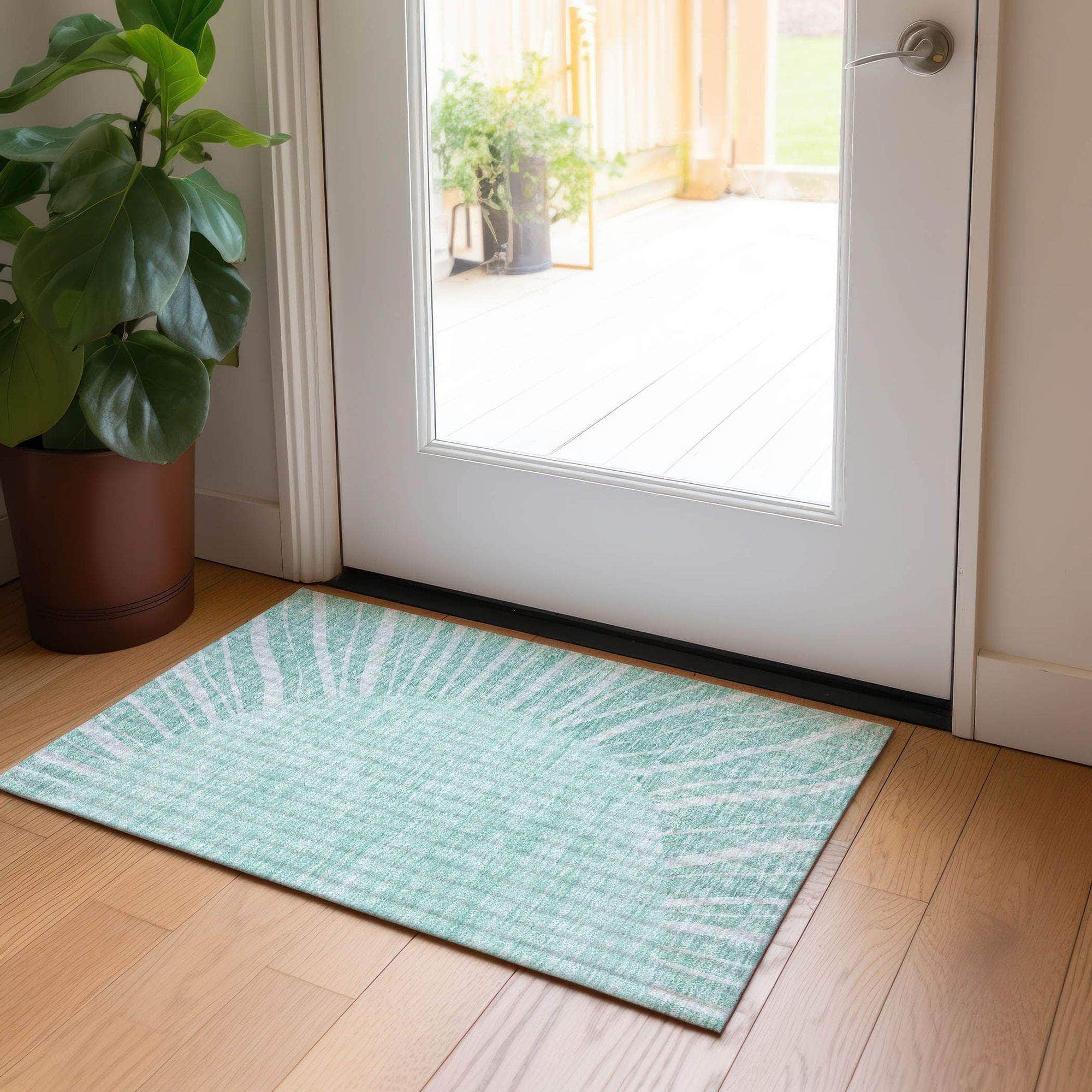 Machine Made ACN668 Teal  Rugs #color_teal 