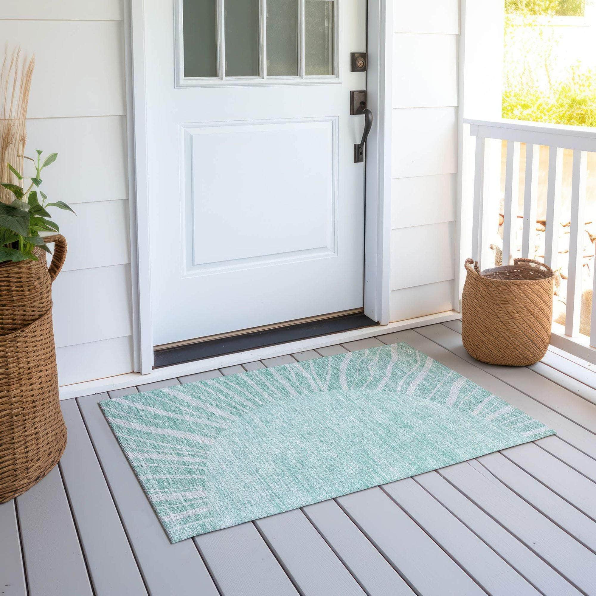 Machine Made ACN668 Teal  Rugs #color_teal 