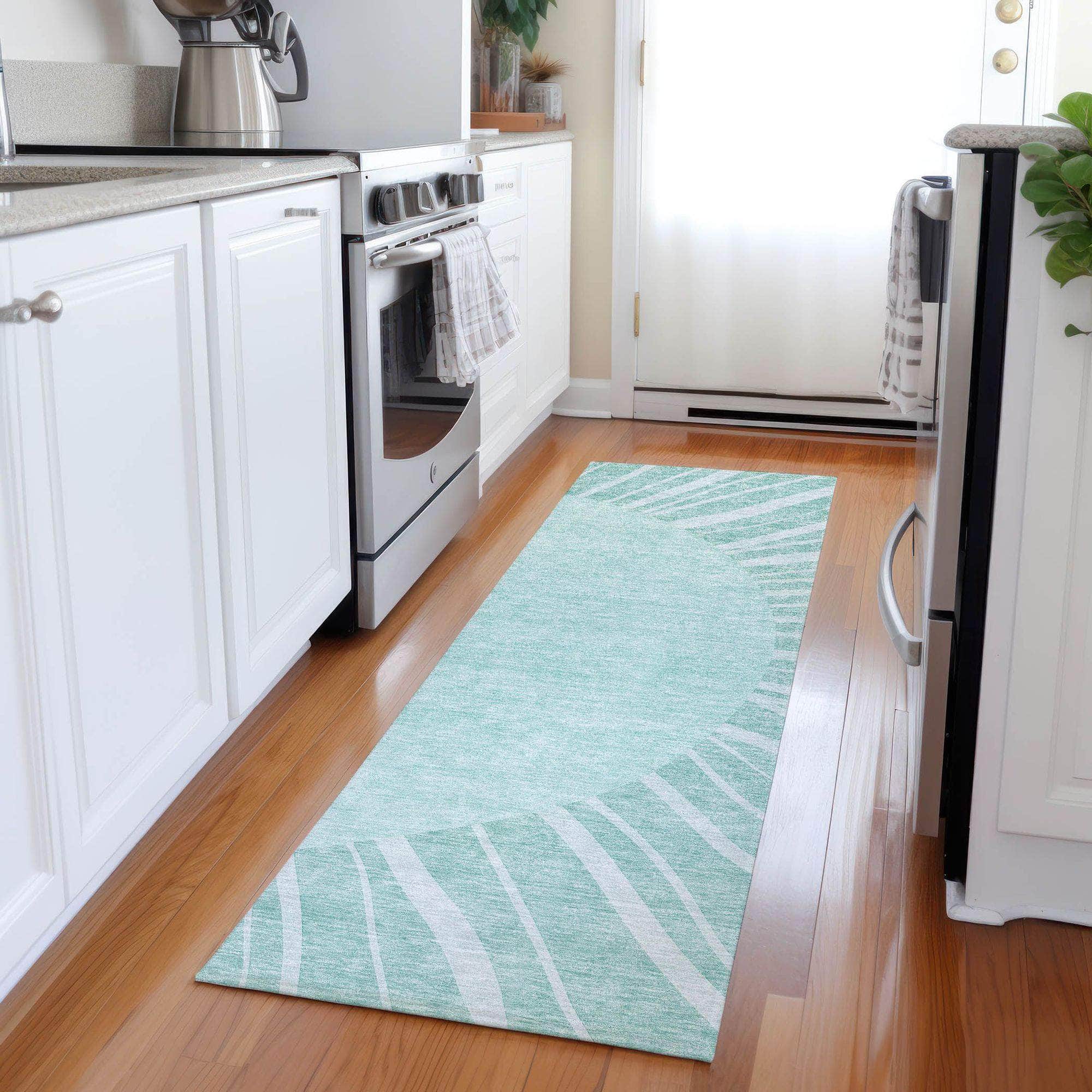 Machine Made ACN668 Teal  Rugs #color_teal 
