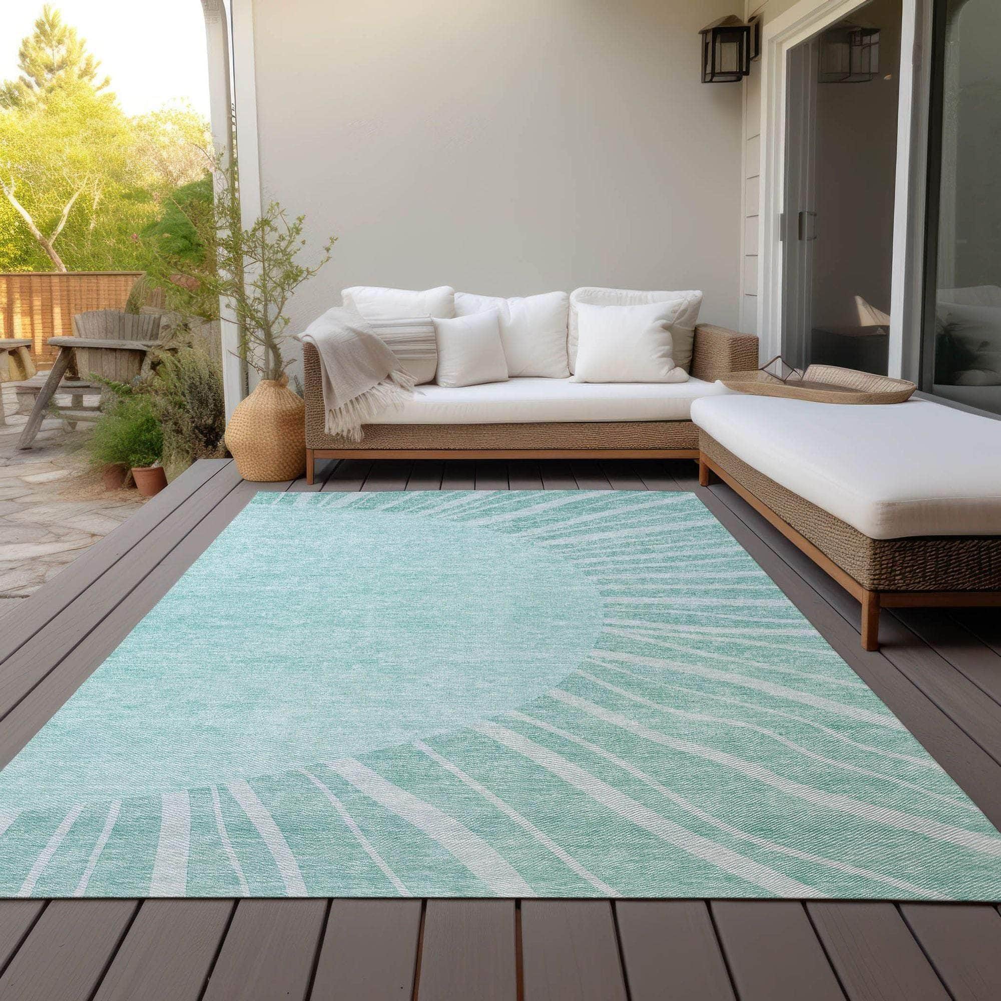 Machine Made ACN668 Teal  Rugs #color_teal 