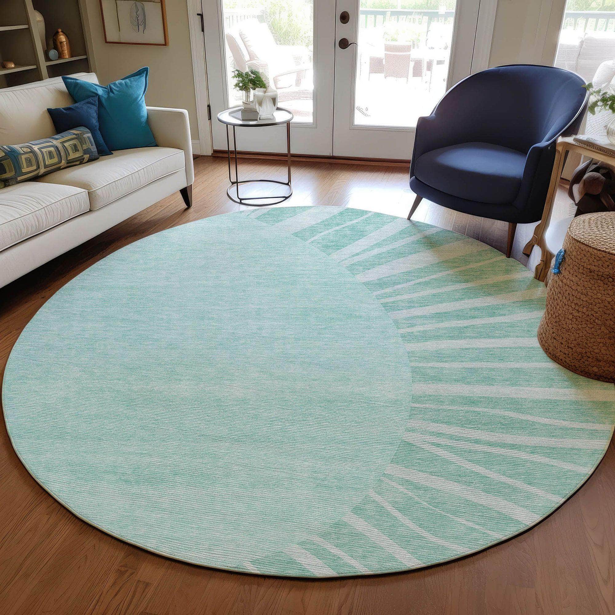 Machine Made ACN668 Teal  Rugs #color_teal 