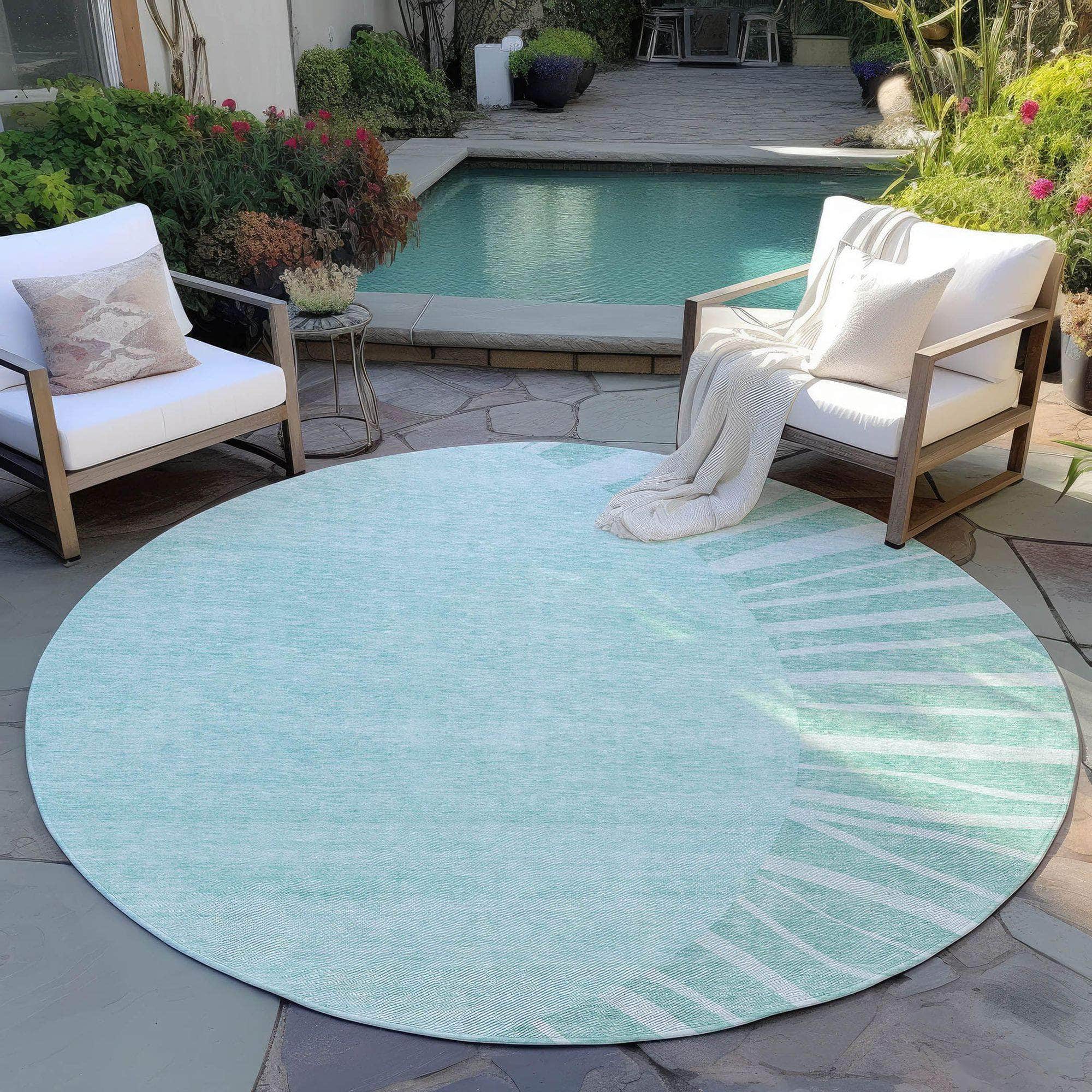 Machine Made ACN668 Teal  Rugs #color_teal 