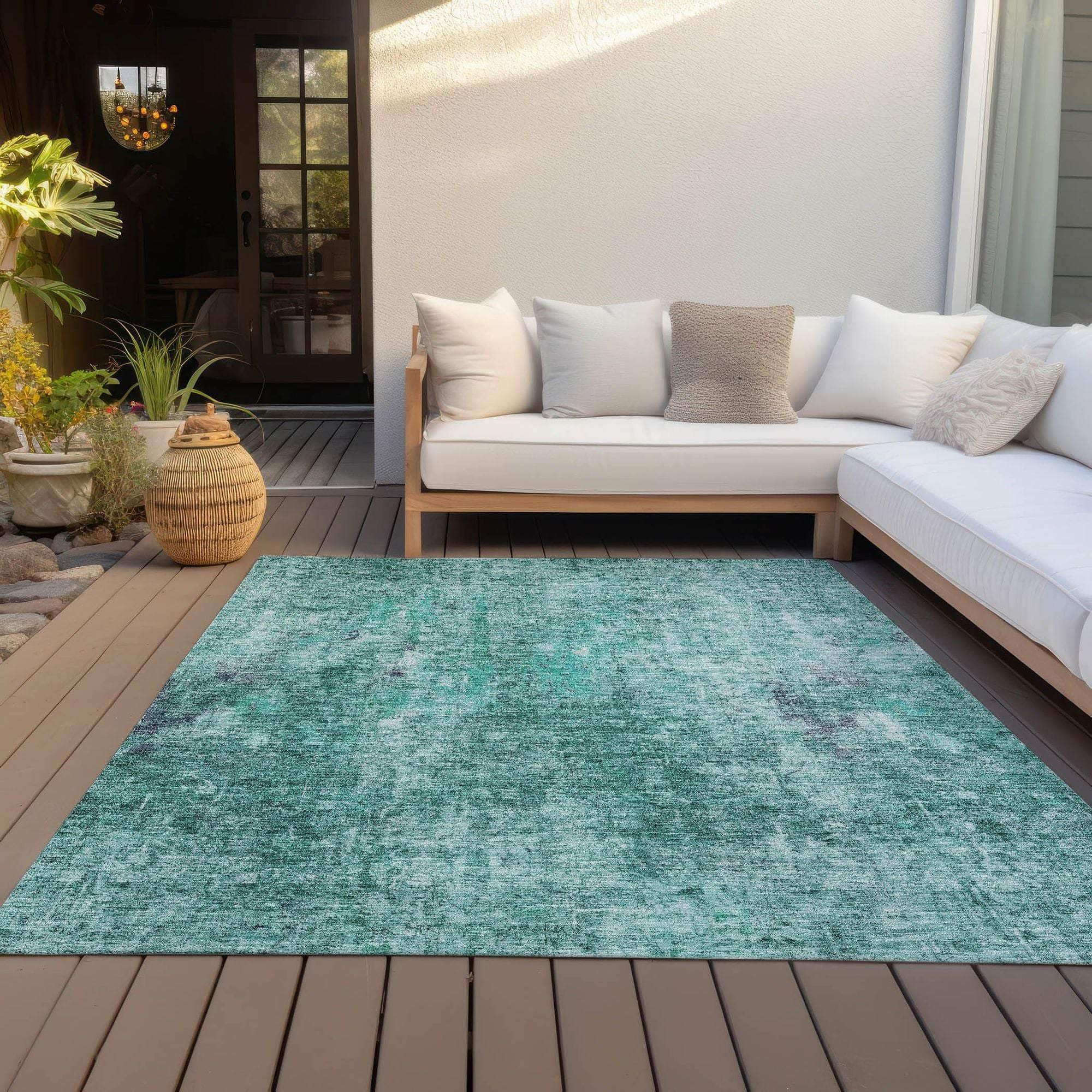 Machine Made ACN655 Teal  Rugs #color_teal 