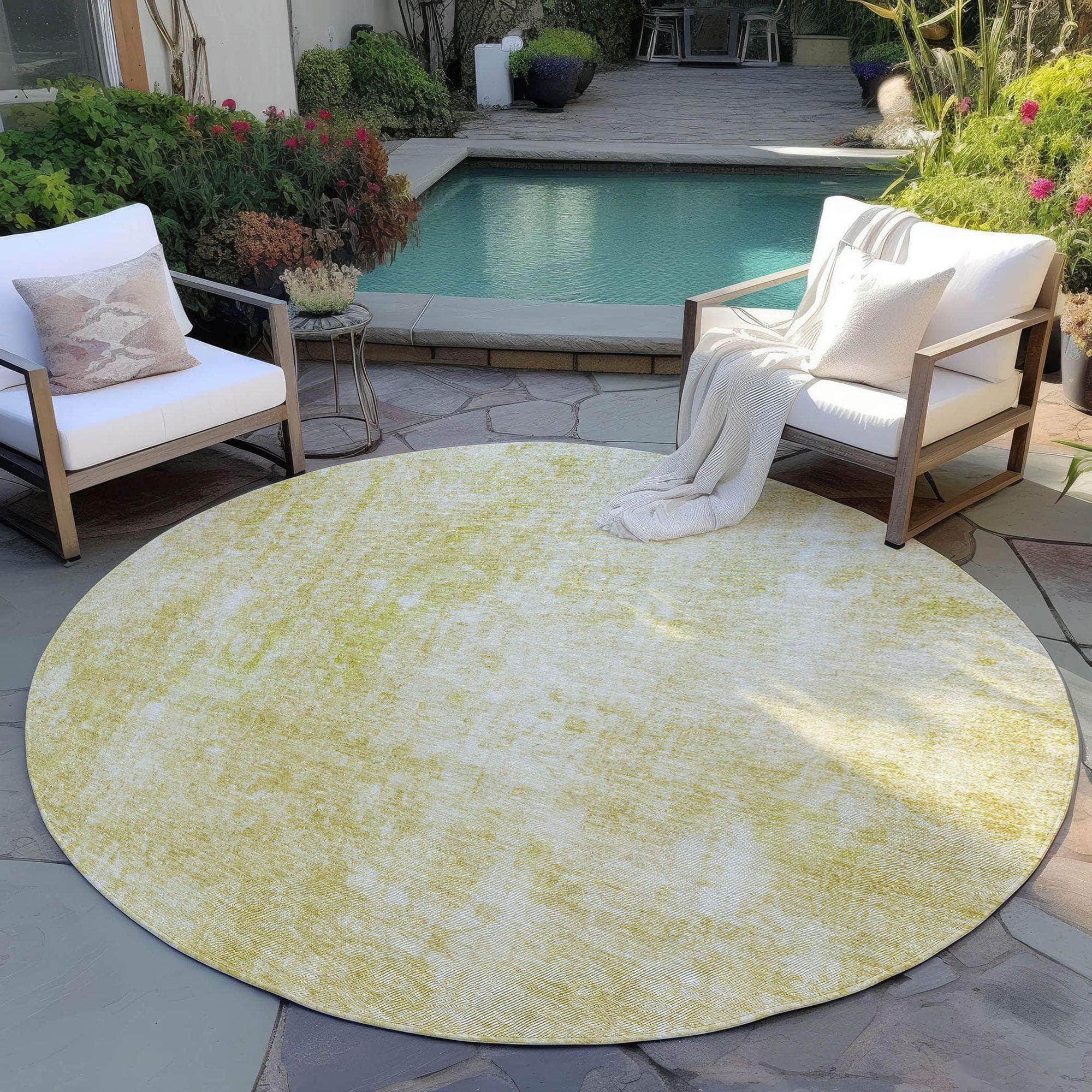 Machine Made ACN656 Gold  Rugs #color_gold 