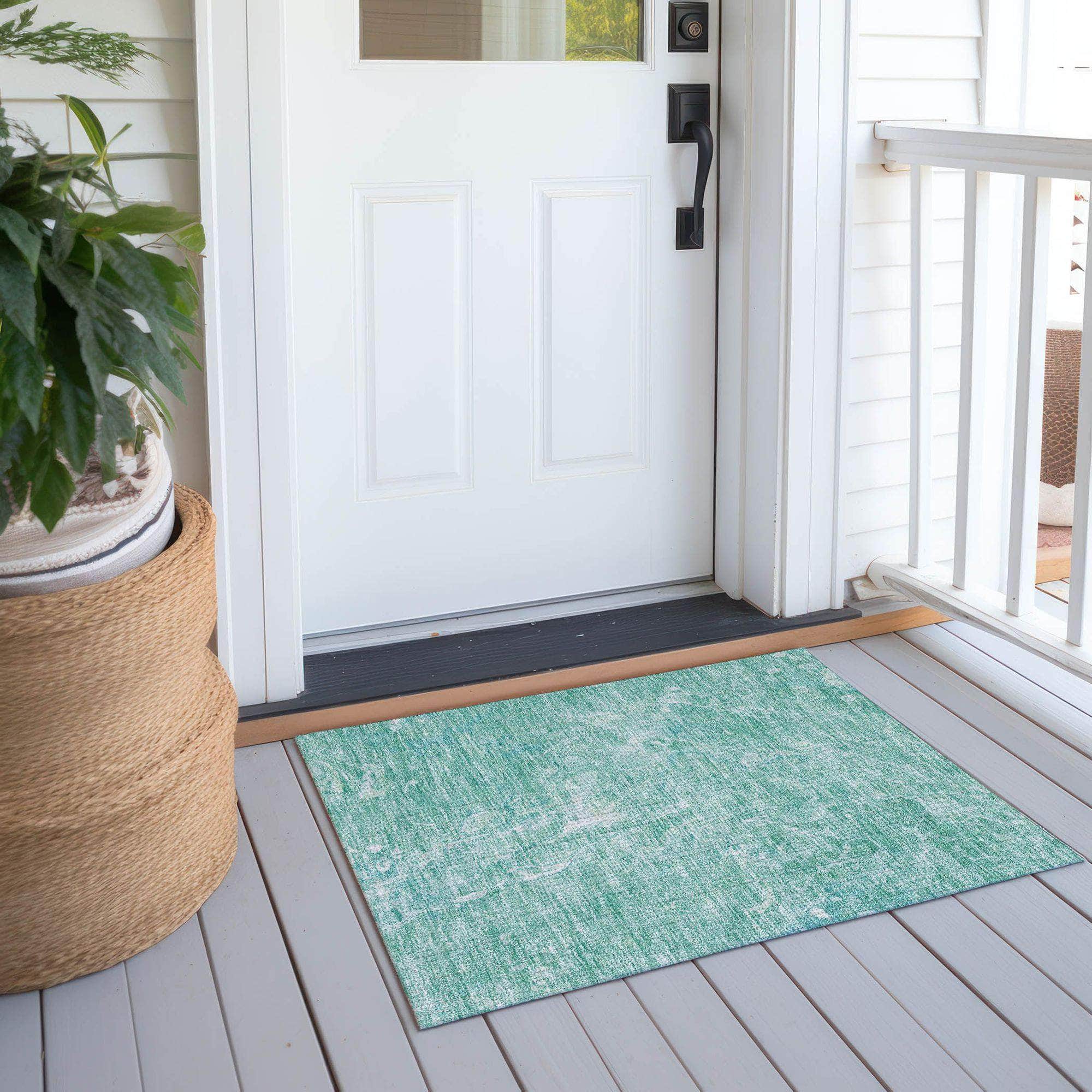 Machine Made ACN670 Teal  Rugs #color_teal 