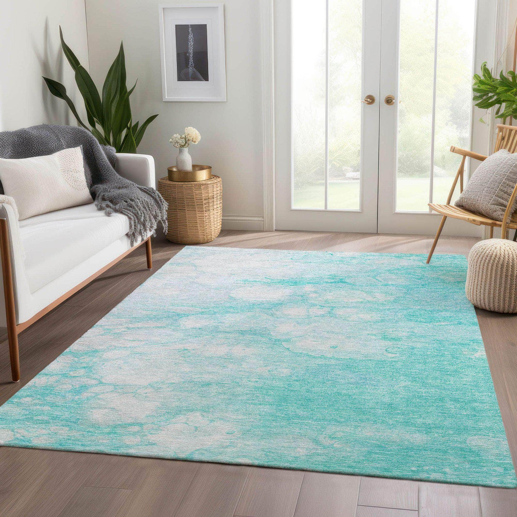 Machine Made ACN699 Aqua Teal Rugs #color_aqua teal