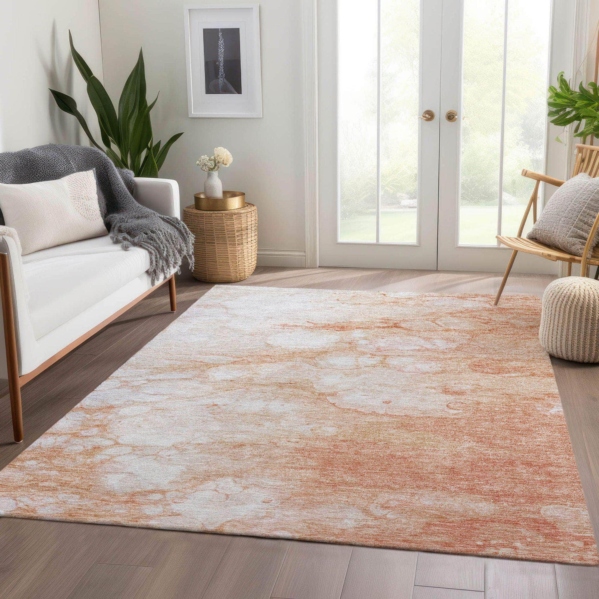 Machine Made ACN699 Coral Orange Rugs #color_coral orange