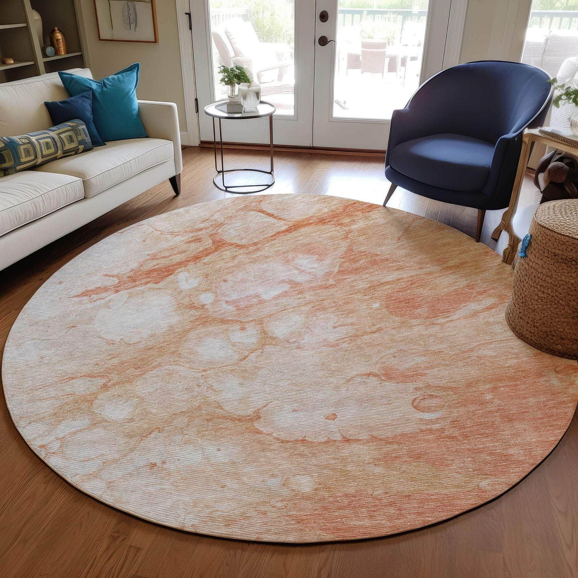 Machine Made ACN699 Coral Orange Rugs #color_coral orange
