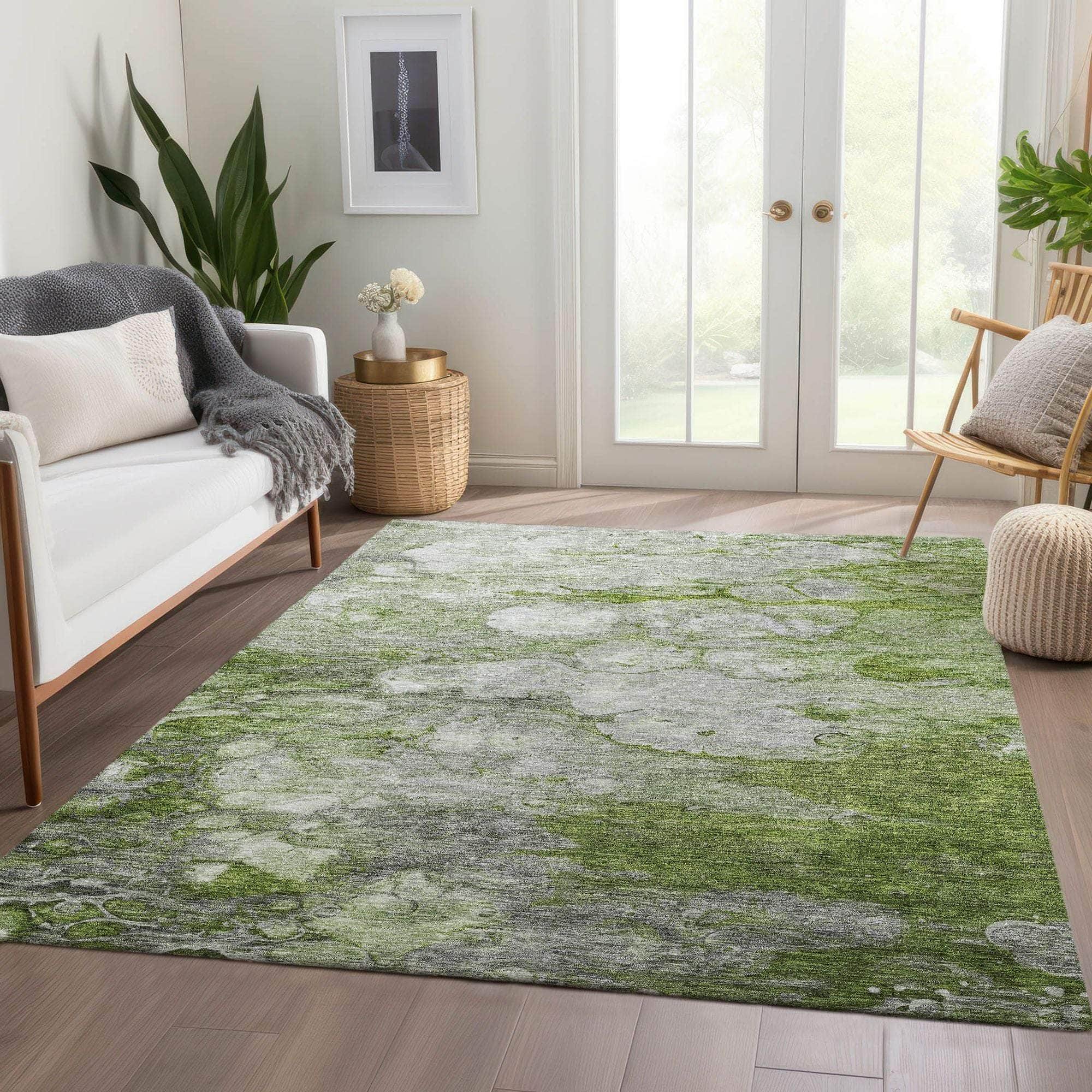 Machine Made ACN698 Olive Green Rugs #color_olive green