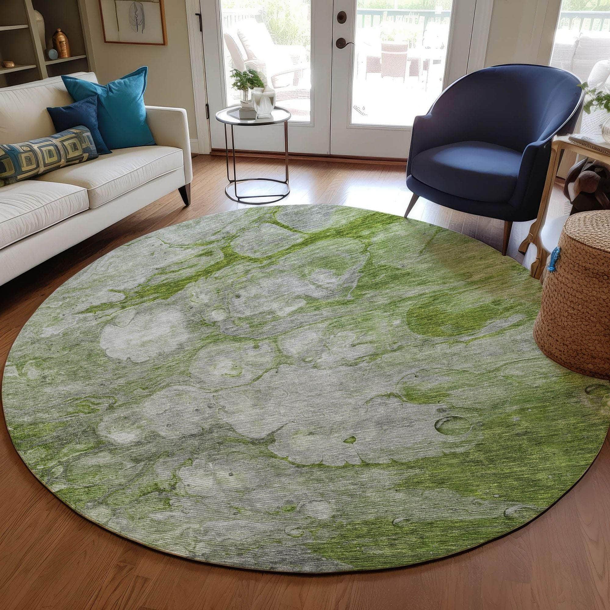 Machine Made ACN698 Olive Green Rugs #color_olive green