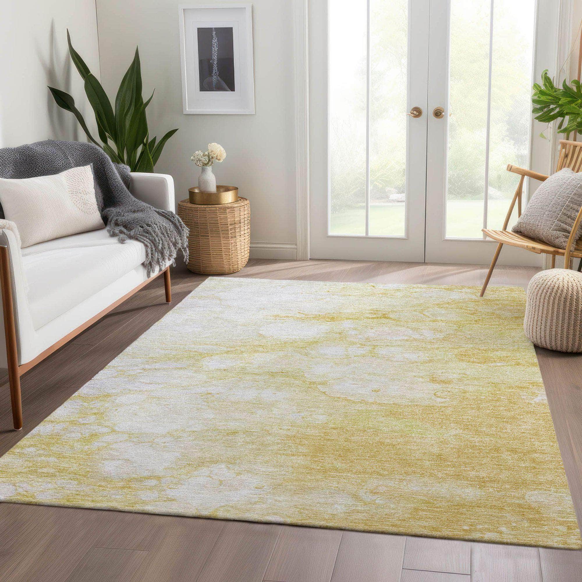 Machine Made ACN699 Gold  Rugs #color_gold 