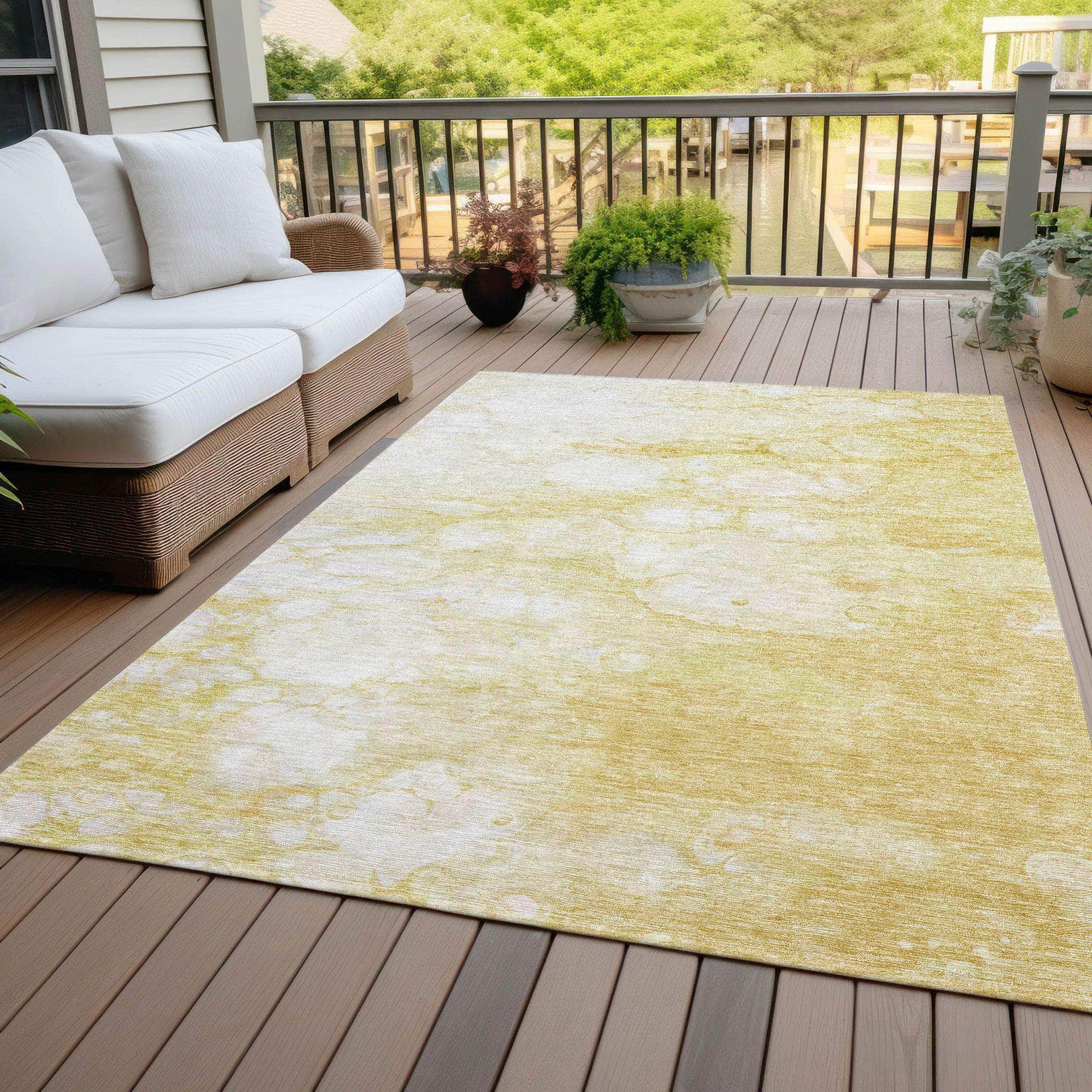 Machine Made ACN699 Gold  Rugs #color_gold 
