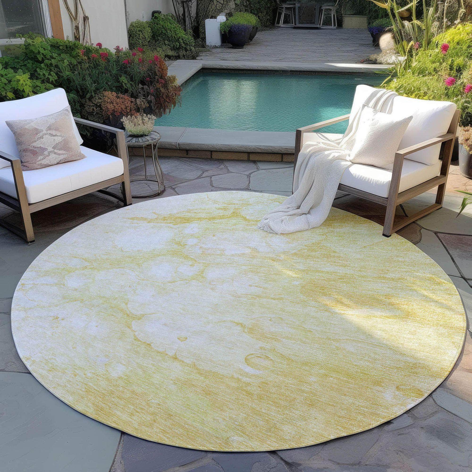 Machine Made ACN699 Gold  Rugs #color_gold 