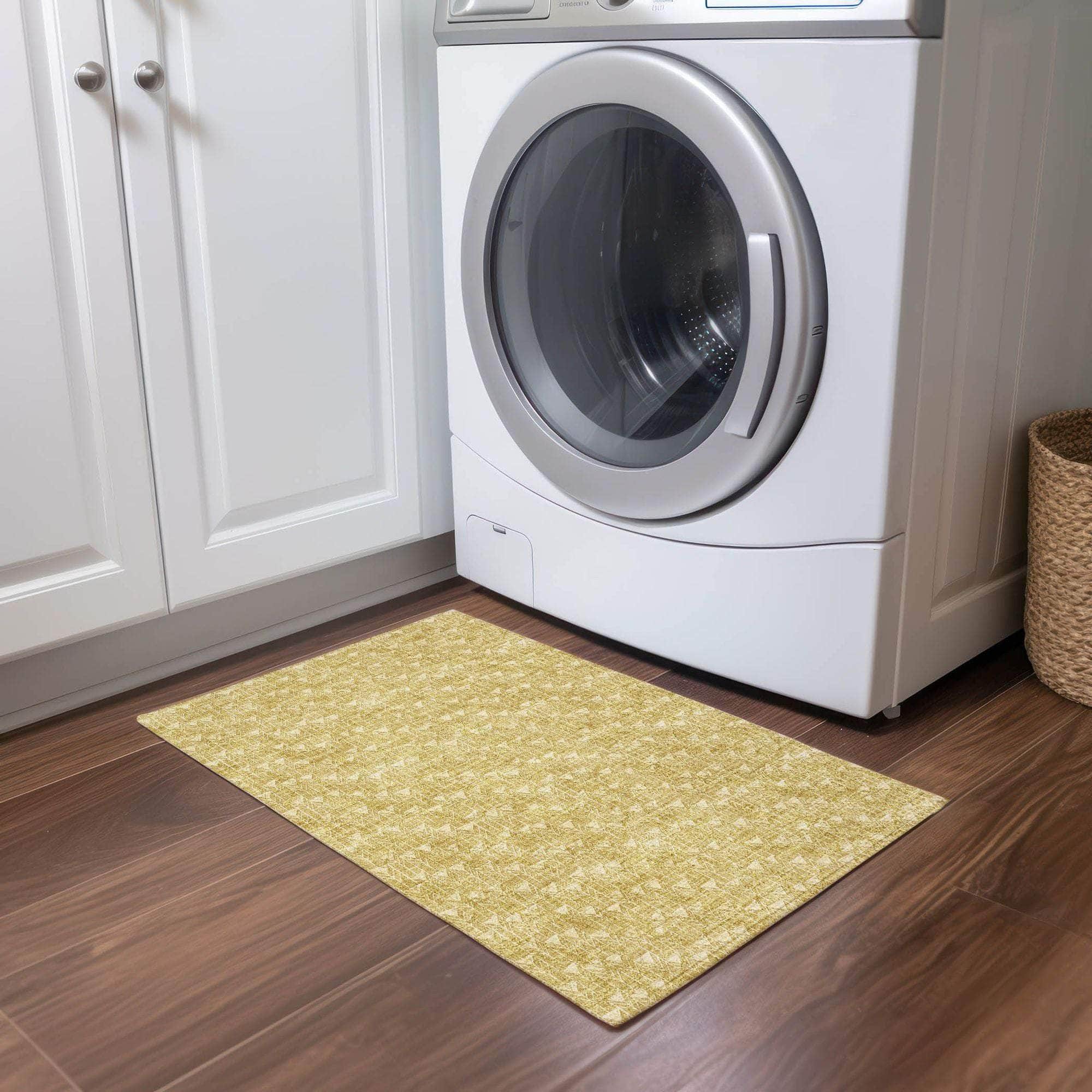 Machine Made ACN514 Gold  Rugs 
