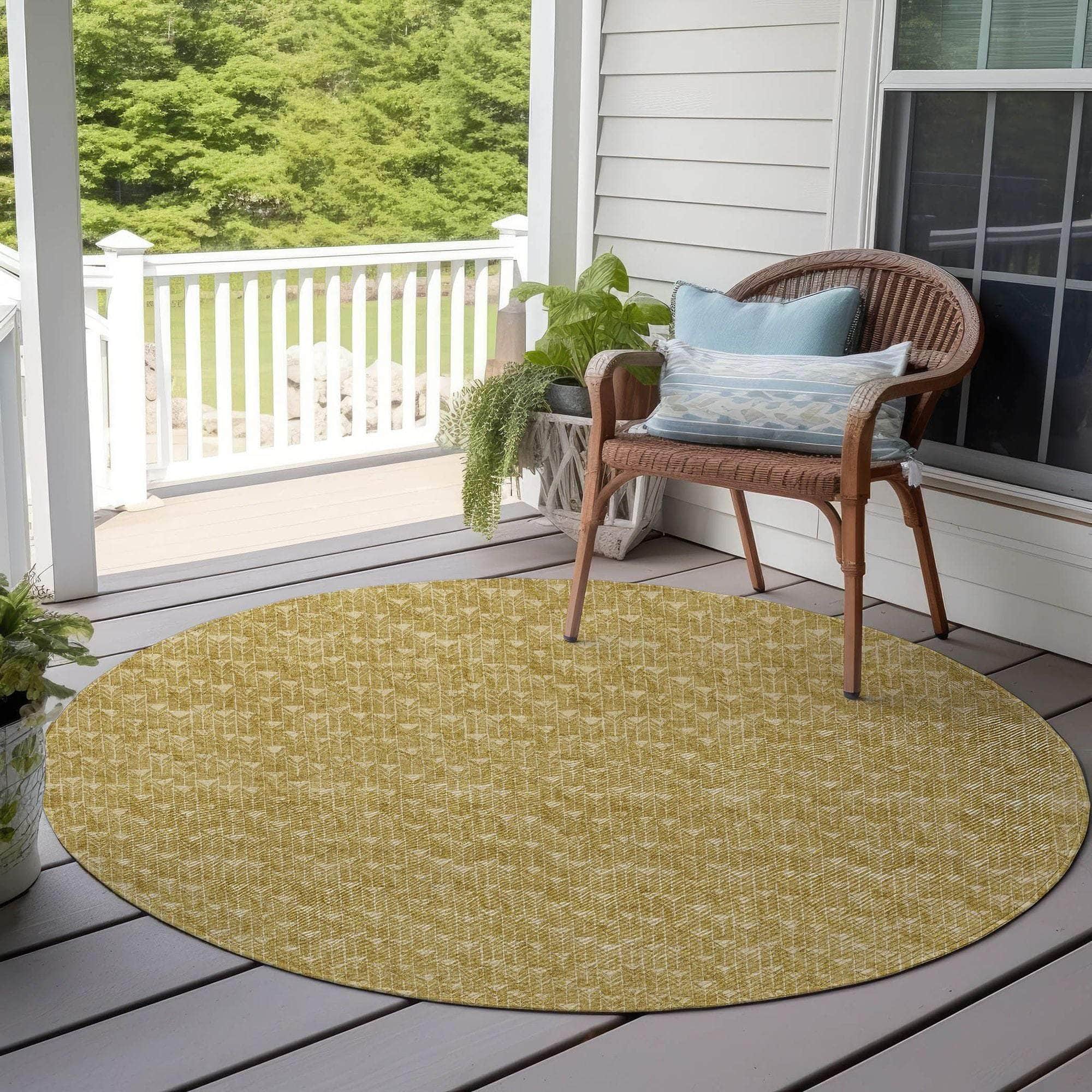 Machine Made ACN514 Gold  Rugs 