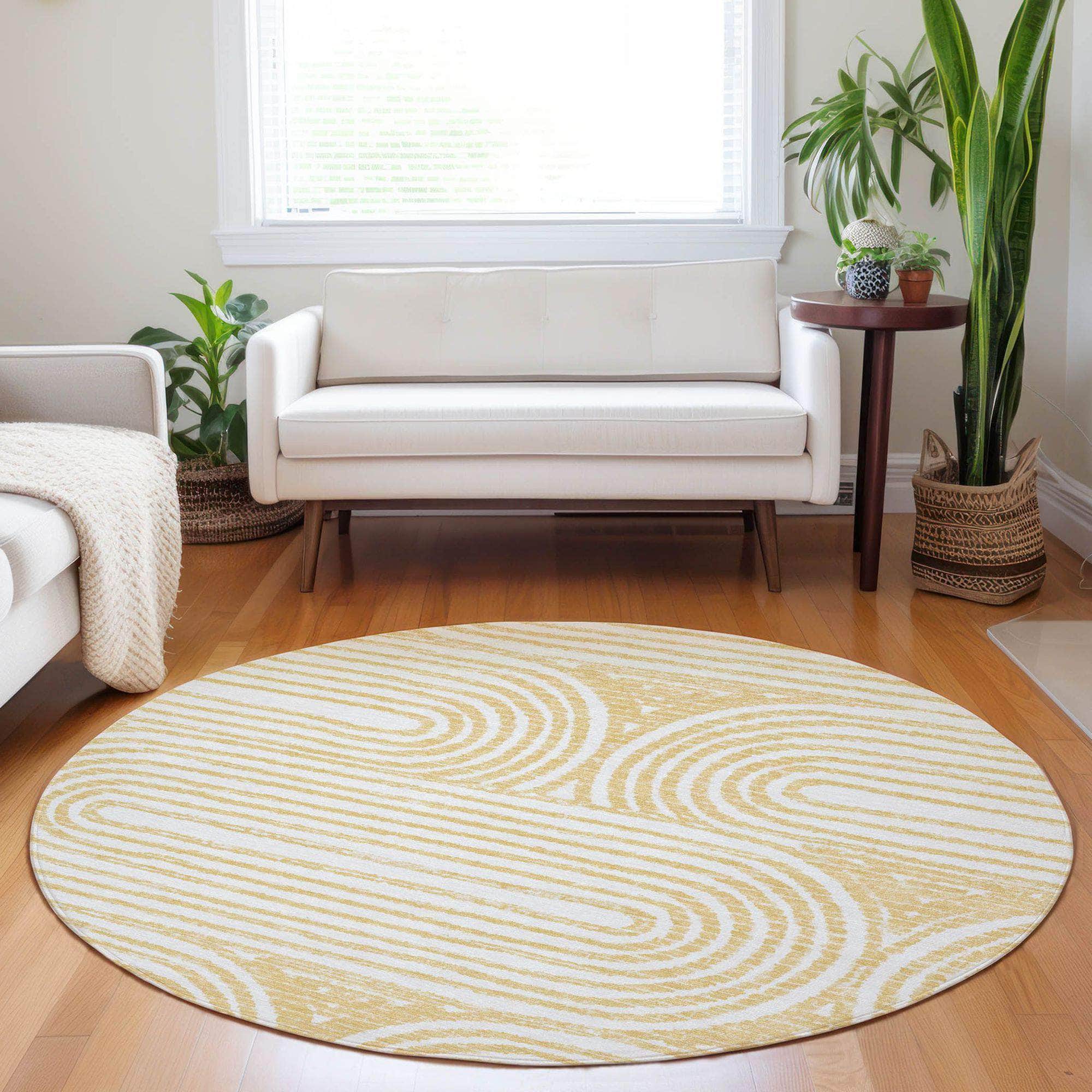 Machine Made ACN540 Gold  Rugs #color_gold 