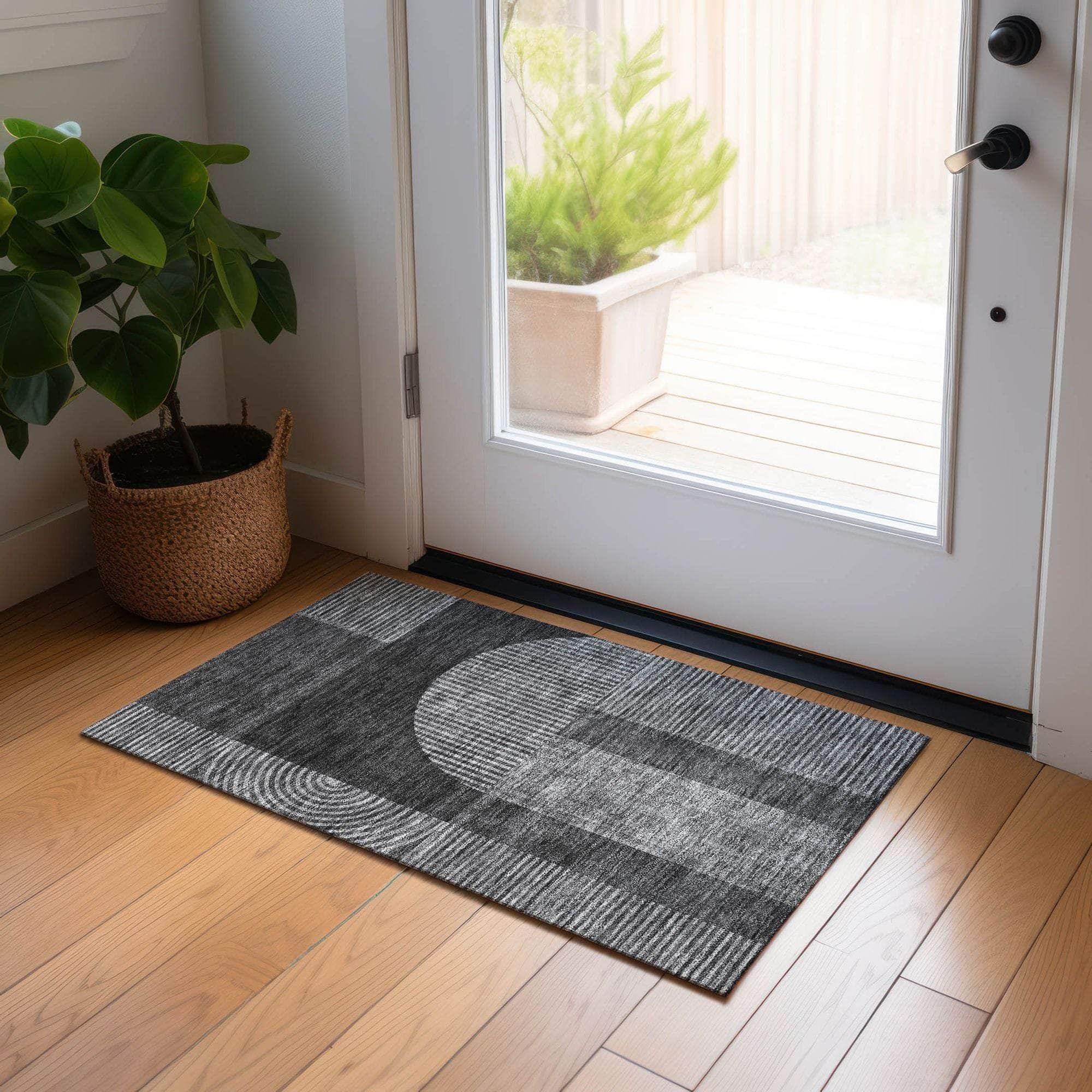 Machine Made ACN711 Charcoal Gray Rugs #color_charcoal gray