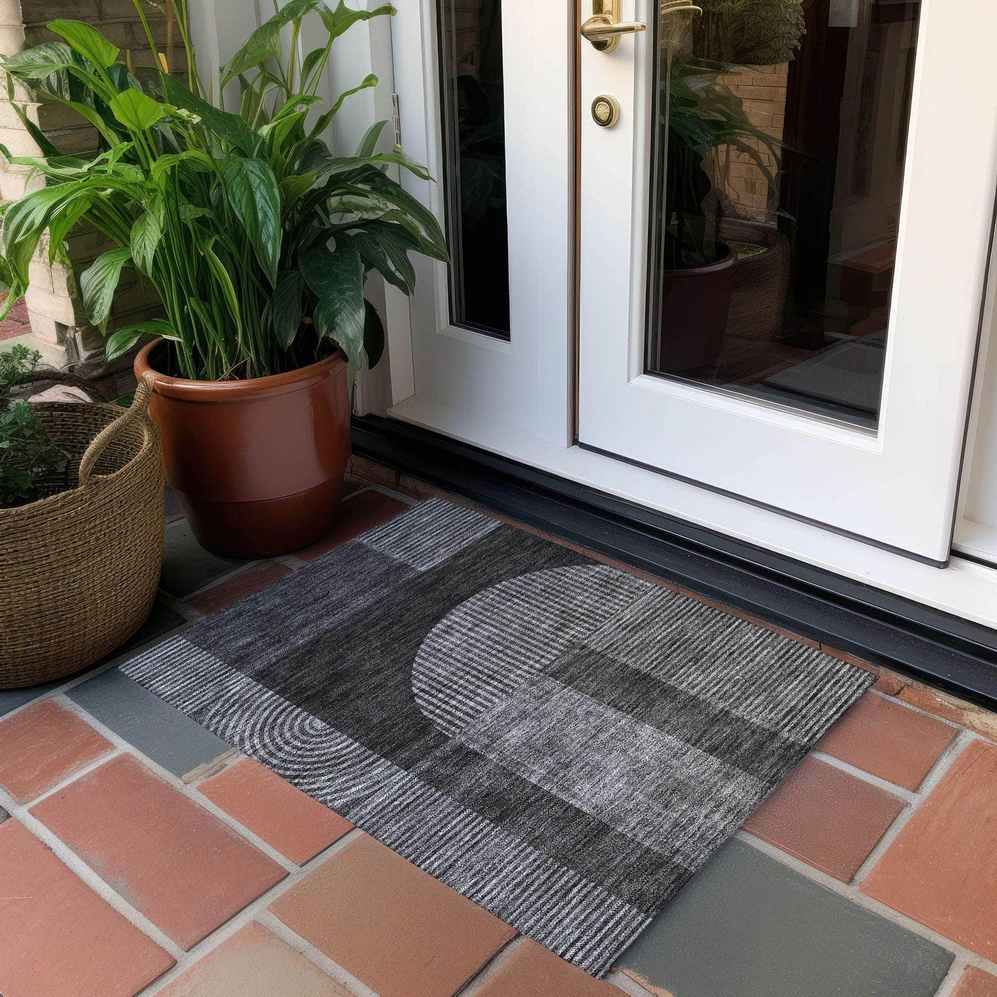 Machine Made ACN711 Charcoal Gray Rugs #color_charcoal gray