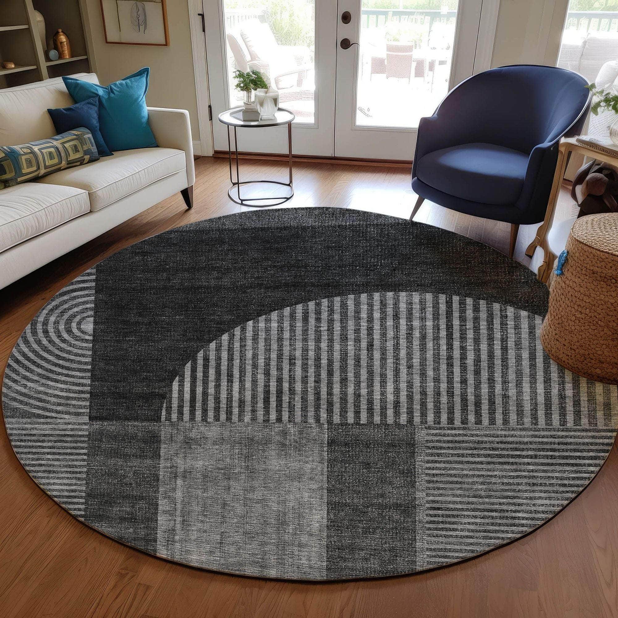 Machine Made ACN711 Charcoal Gray Rugs #color_charcoal gray