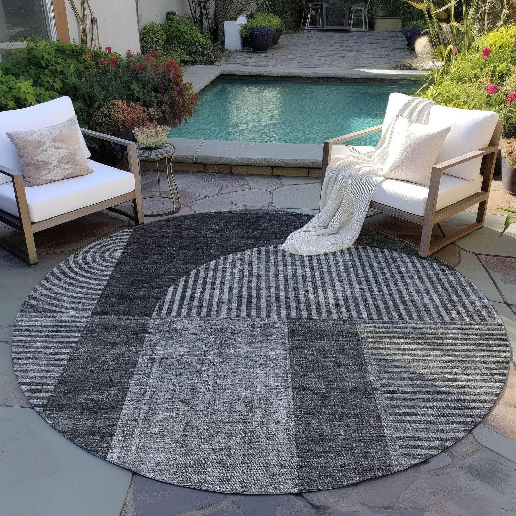 Machine Made ACN711 Charcoal Gray Rugs #color_charcoal gray