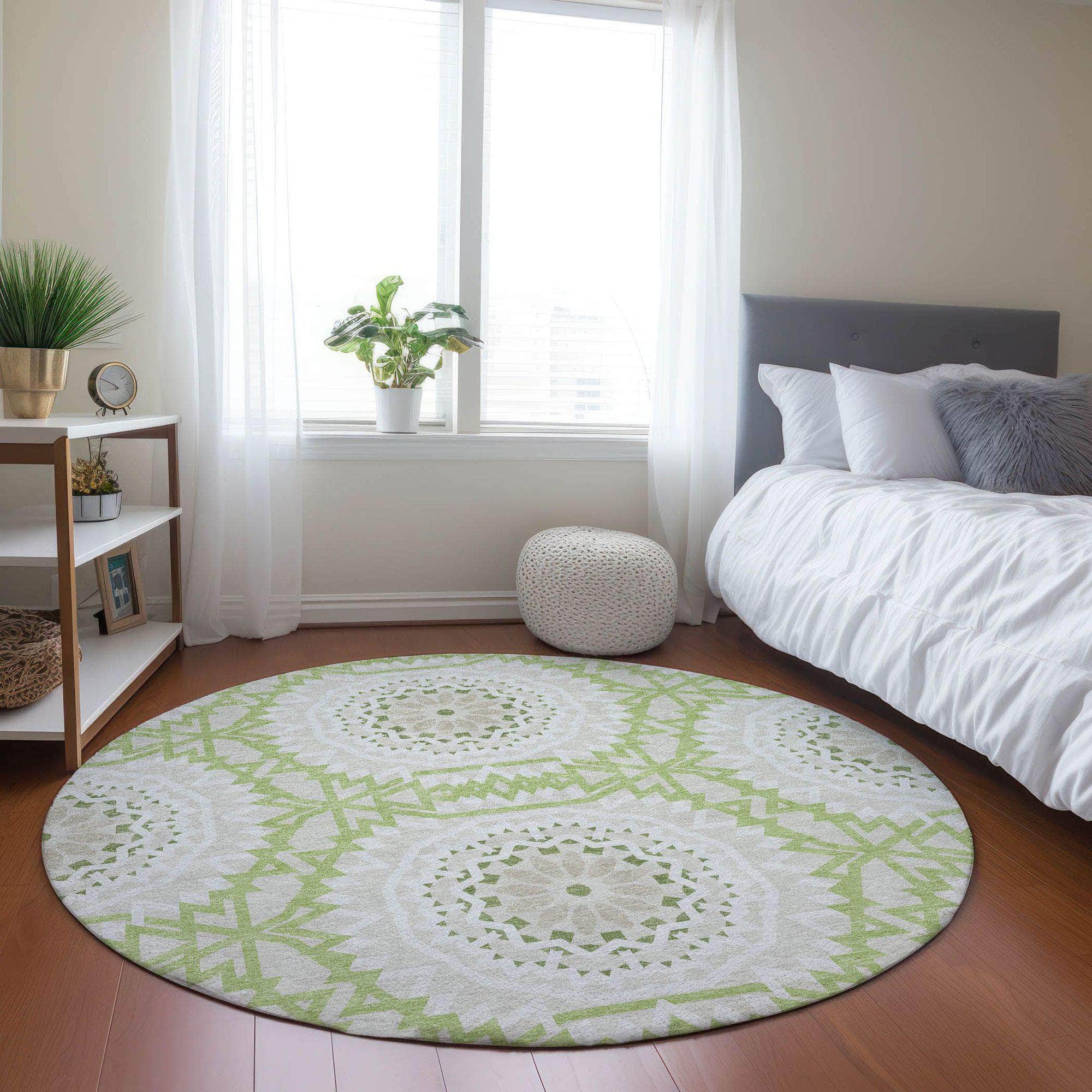 Machine Made ACN619 Aloe Green Rugs 