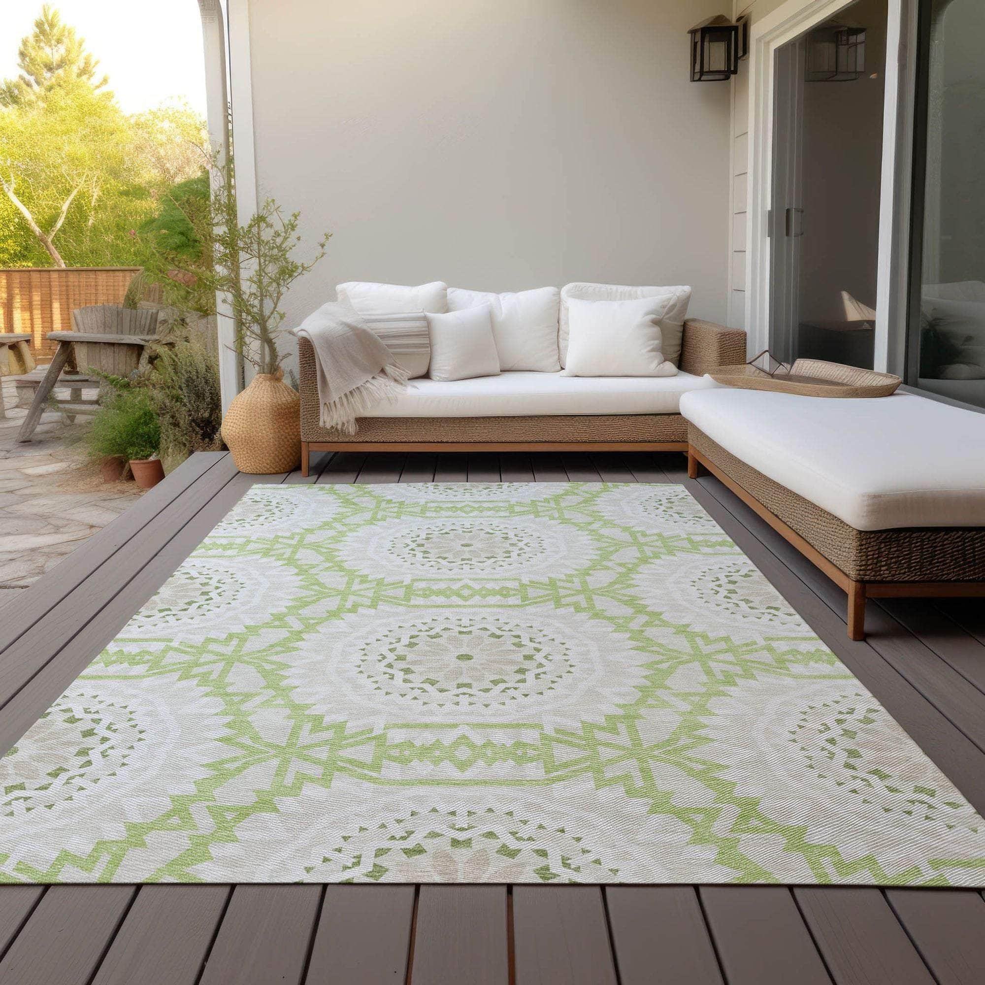 Machine Made ACN619 Aloe Green Rugs 