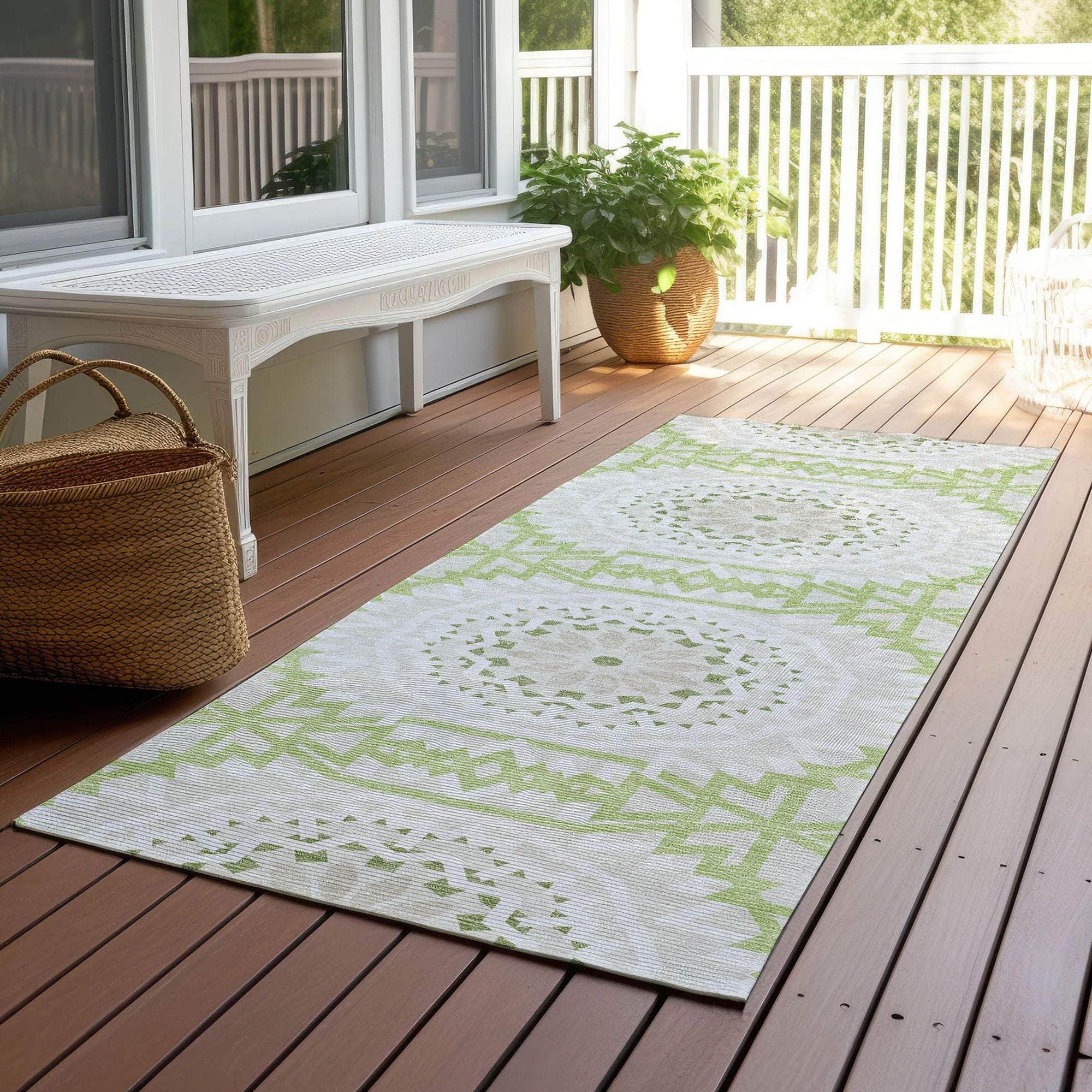 Machine Made ACN619 Aloe Green Rugs 