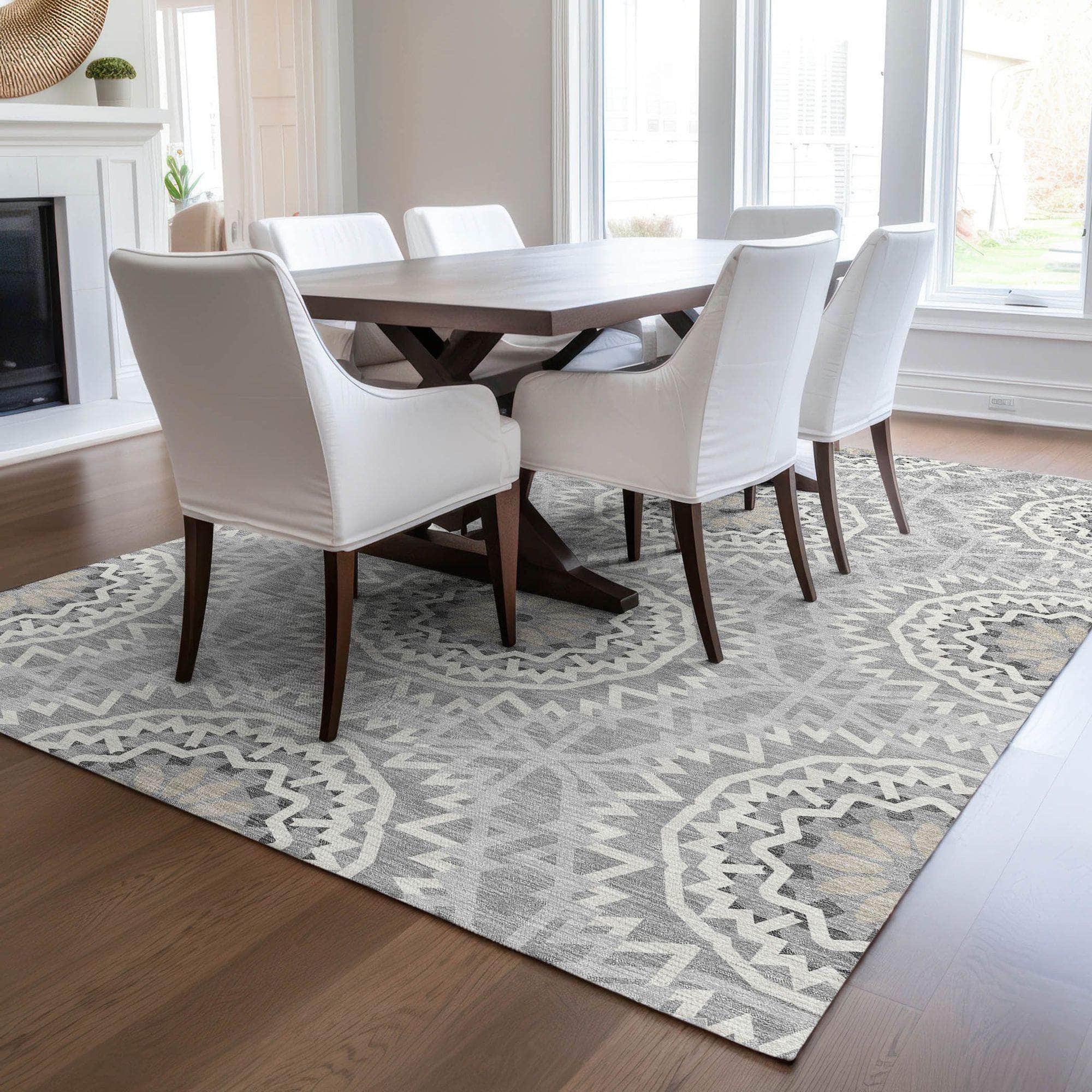 Machine Made ACN619 Gray  Rugs 