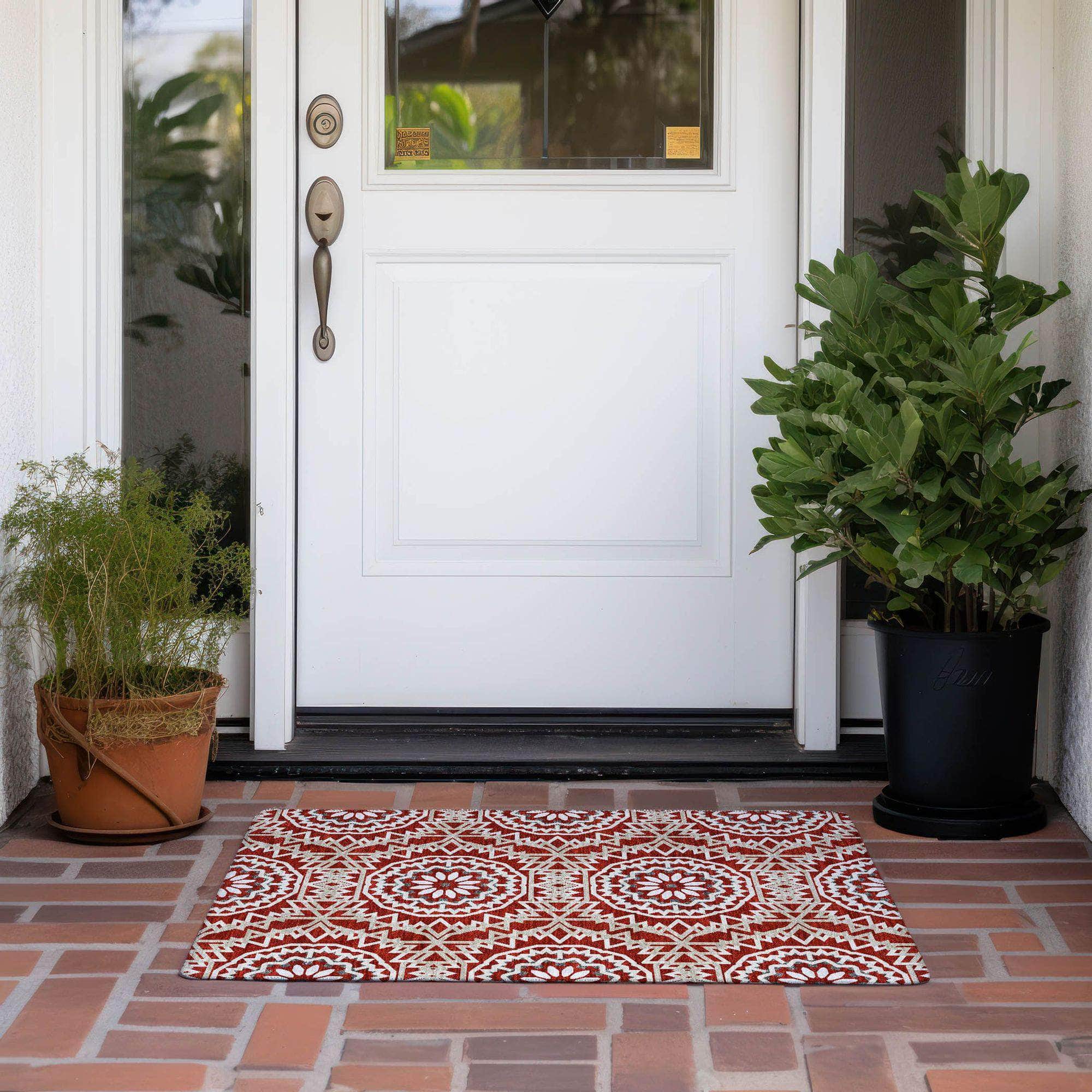 Machine Made ACN619 Red  Rugs #color_red 