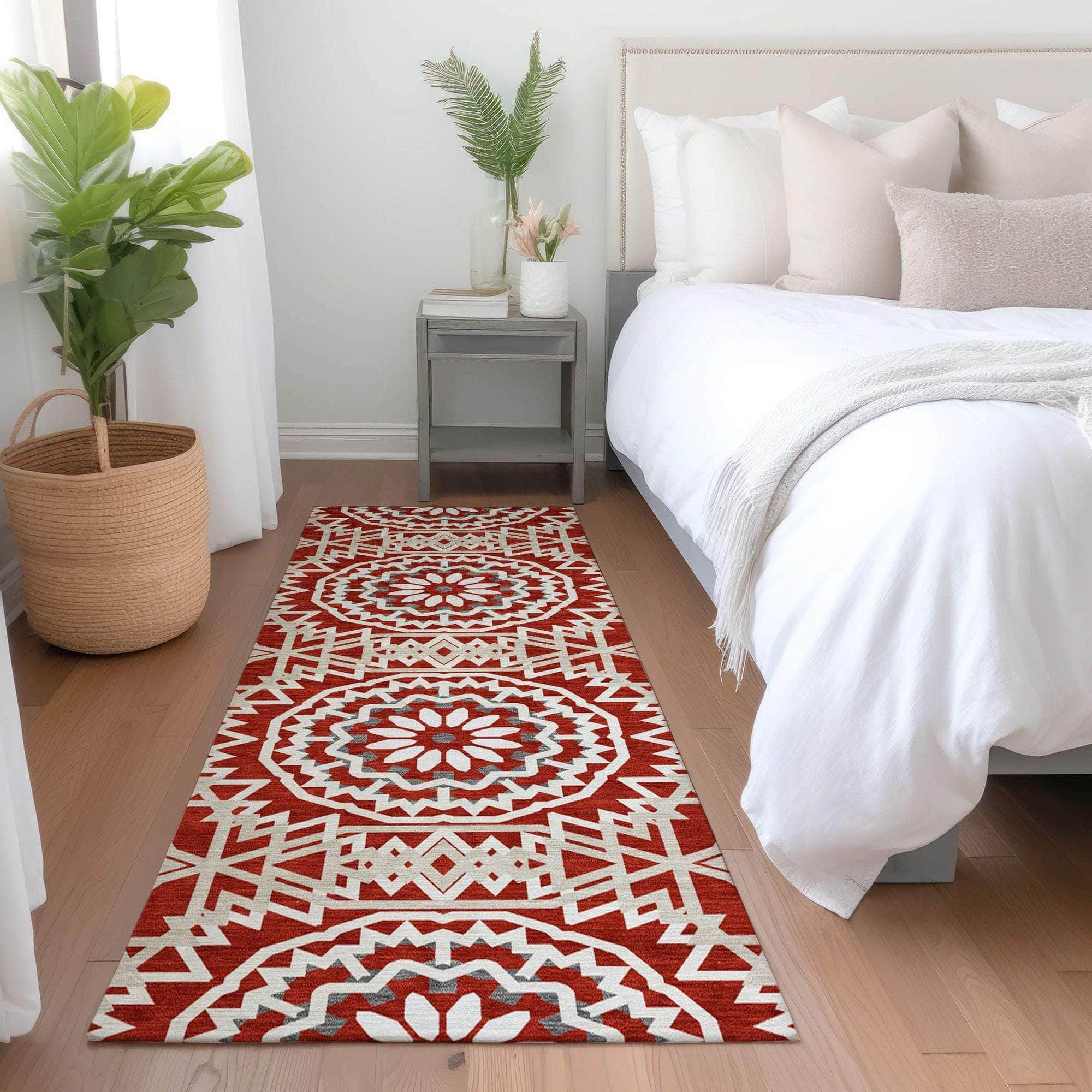 Machine Made ACN619 Red  Rugs #color_red 