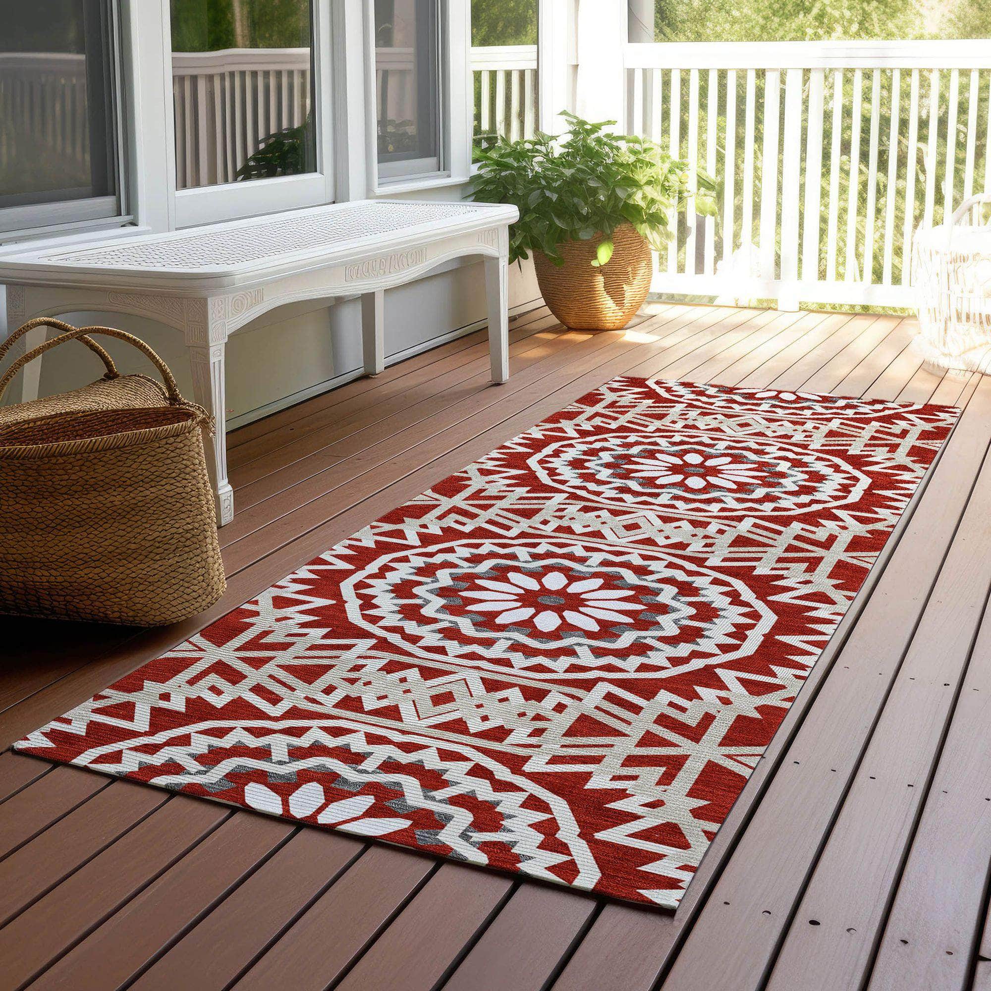 Machine Made ACN619 Red  Rugs #color_red 