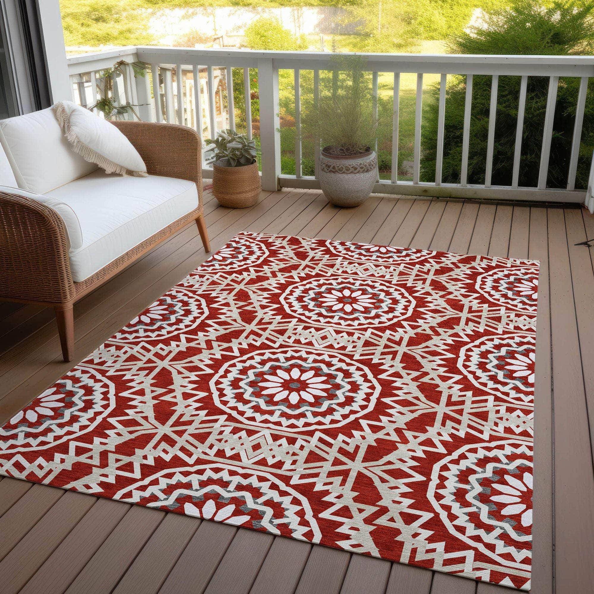 Machine Made ACN619 Red  Rugs #color_red 