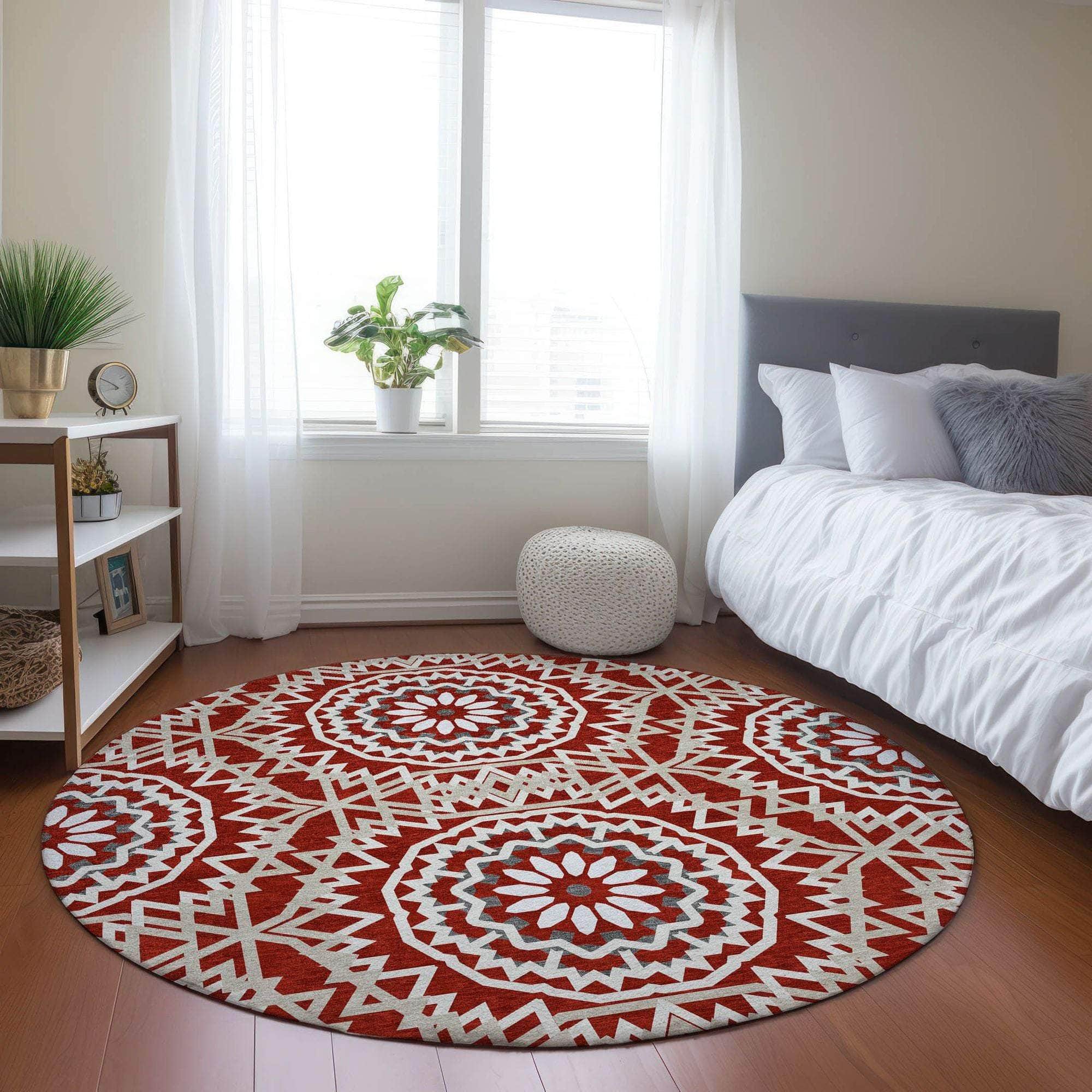 Machine Made ACN619 Red  Rugs #color_red 