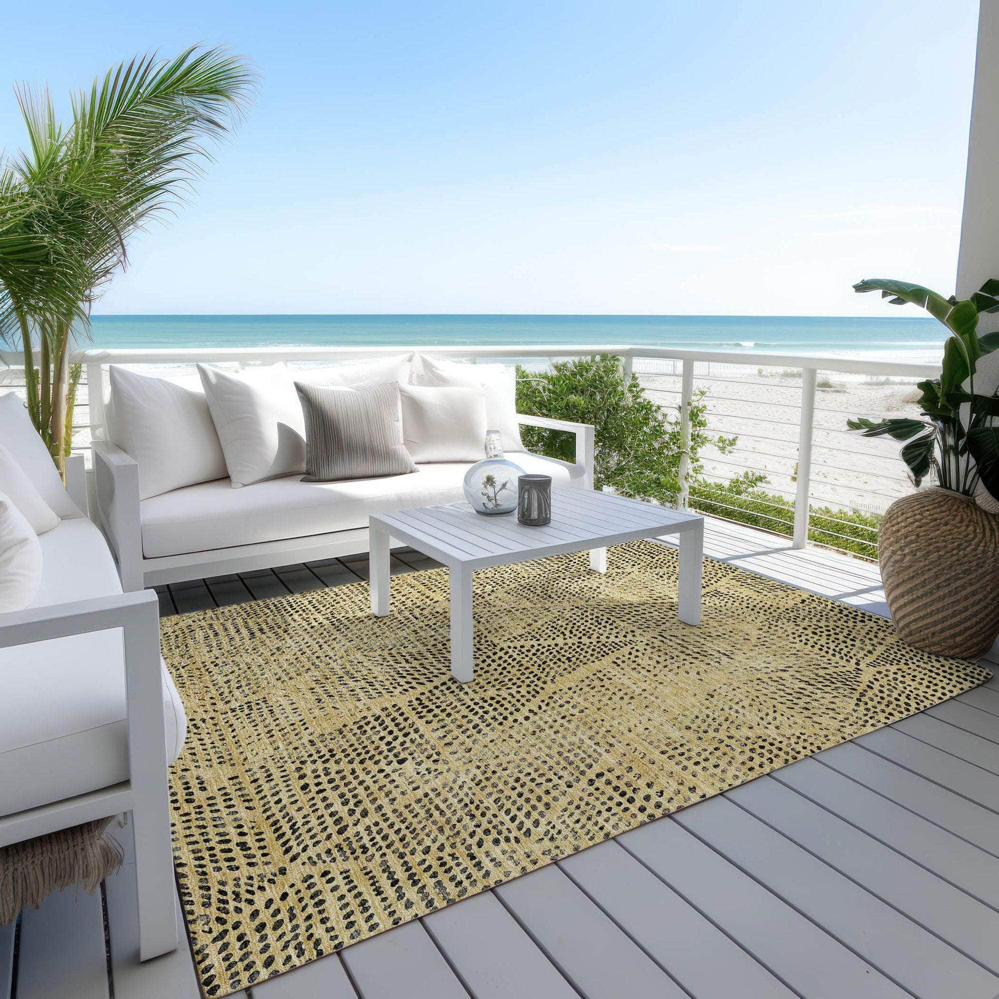 Machine Made ACN591 Gold  Rugs 