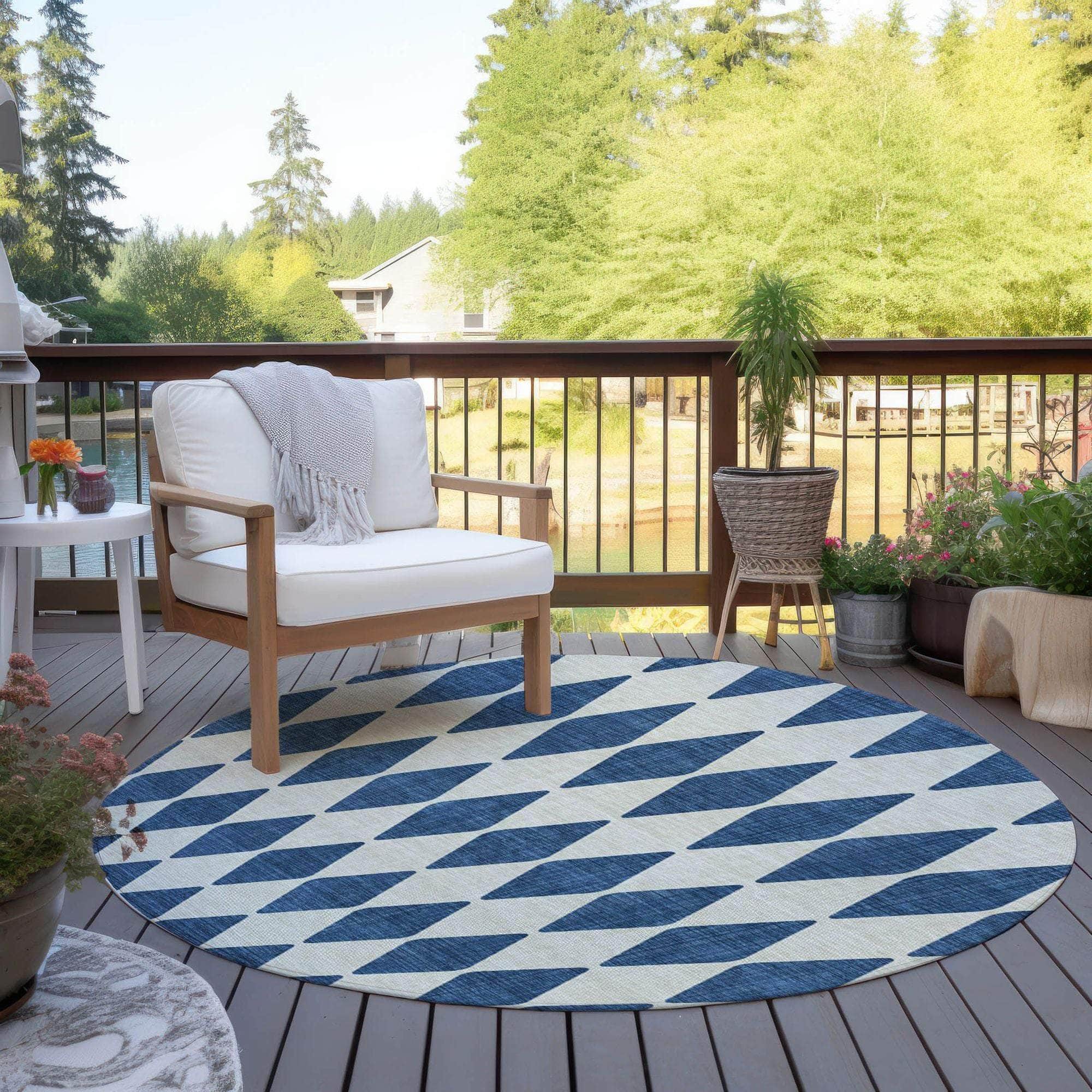 Machine Made ACN578 Navy Blue Rugs 