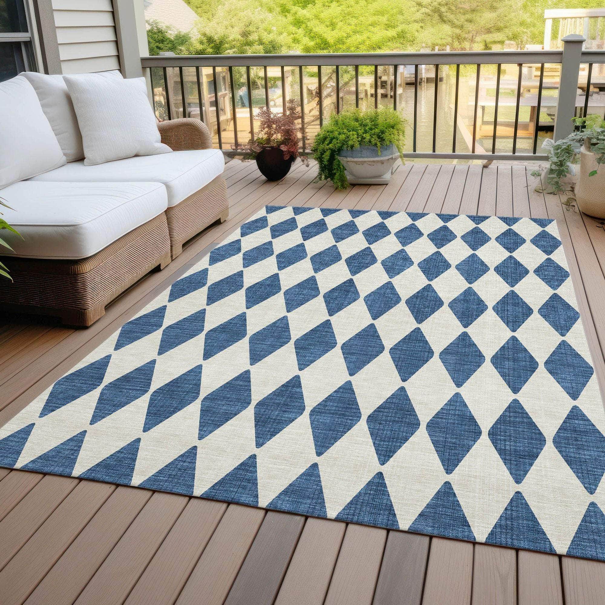 Machine Made ACN578 Navy Blue Rugs 