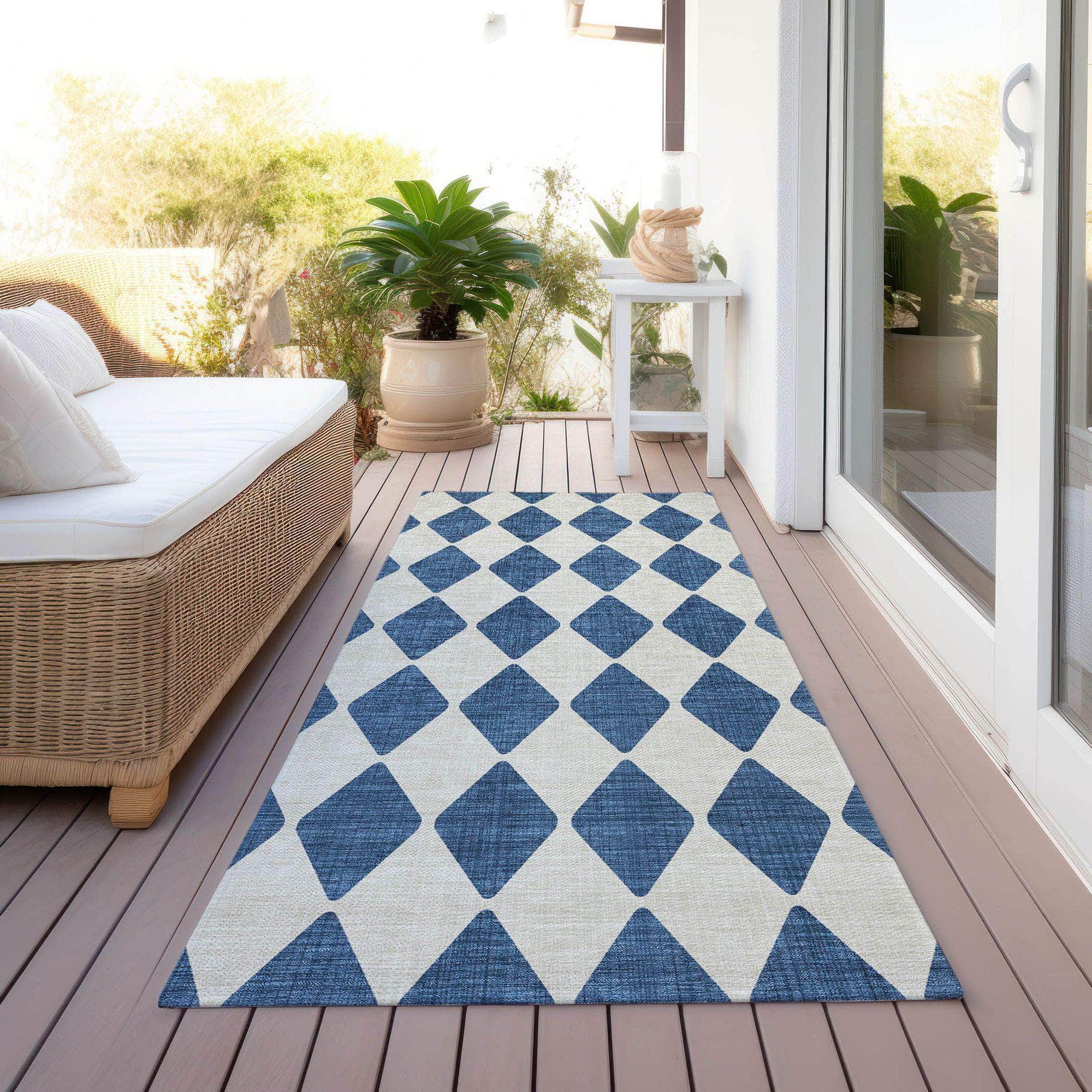 Machine Made ACN578 Navy Blue Rugs 