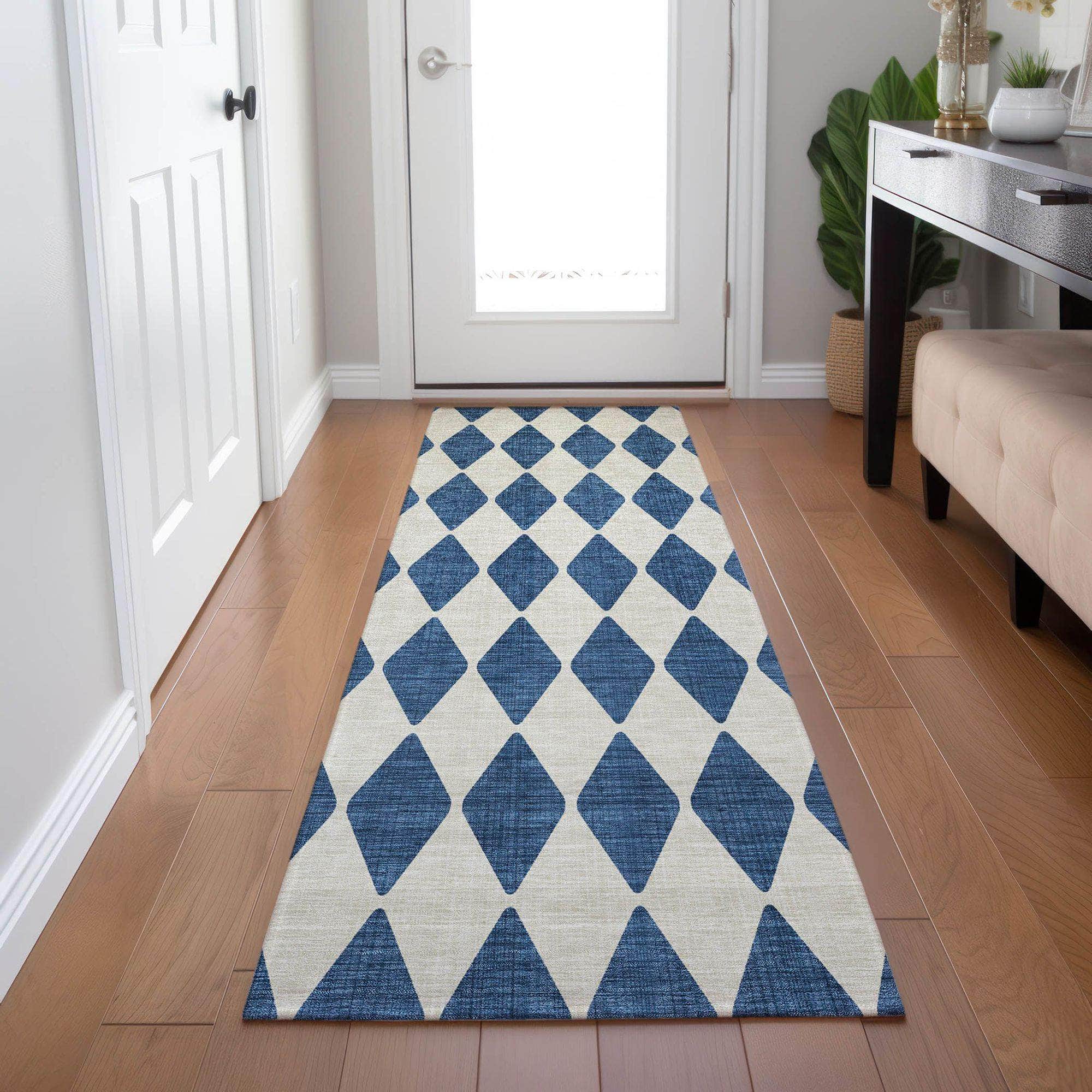 Machine Made ACN578 Navy Blue Rugs 