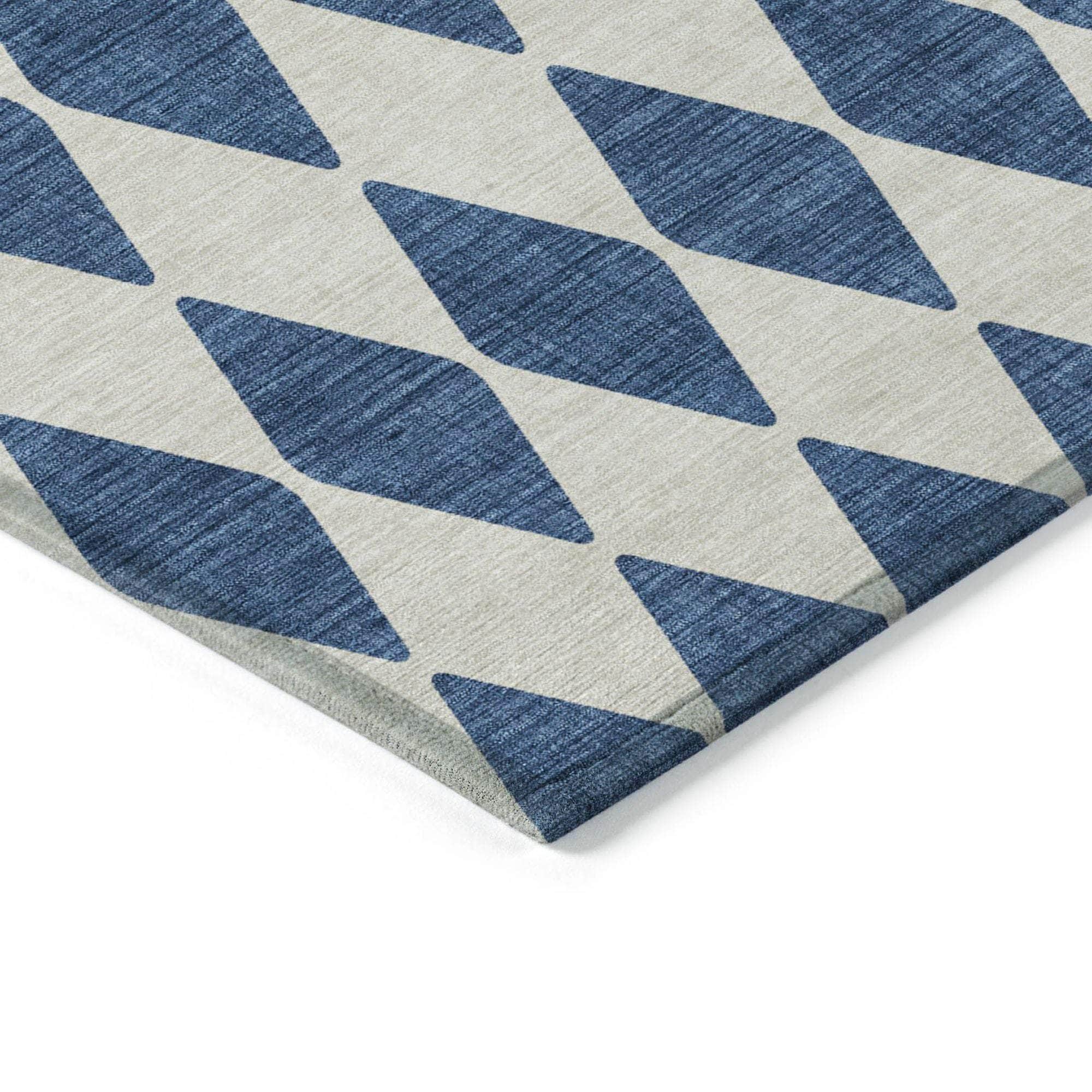 Machine Made ACN578 Navy Blue Rugs 
