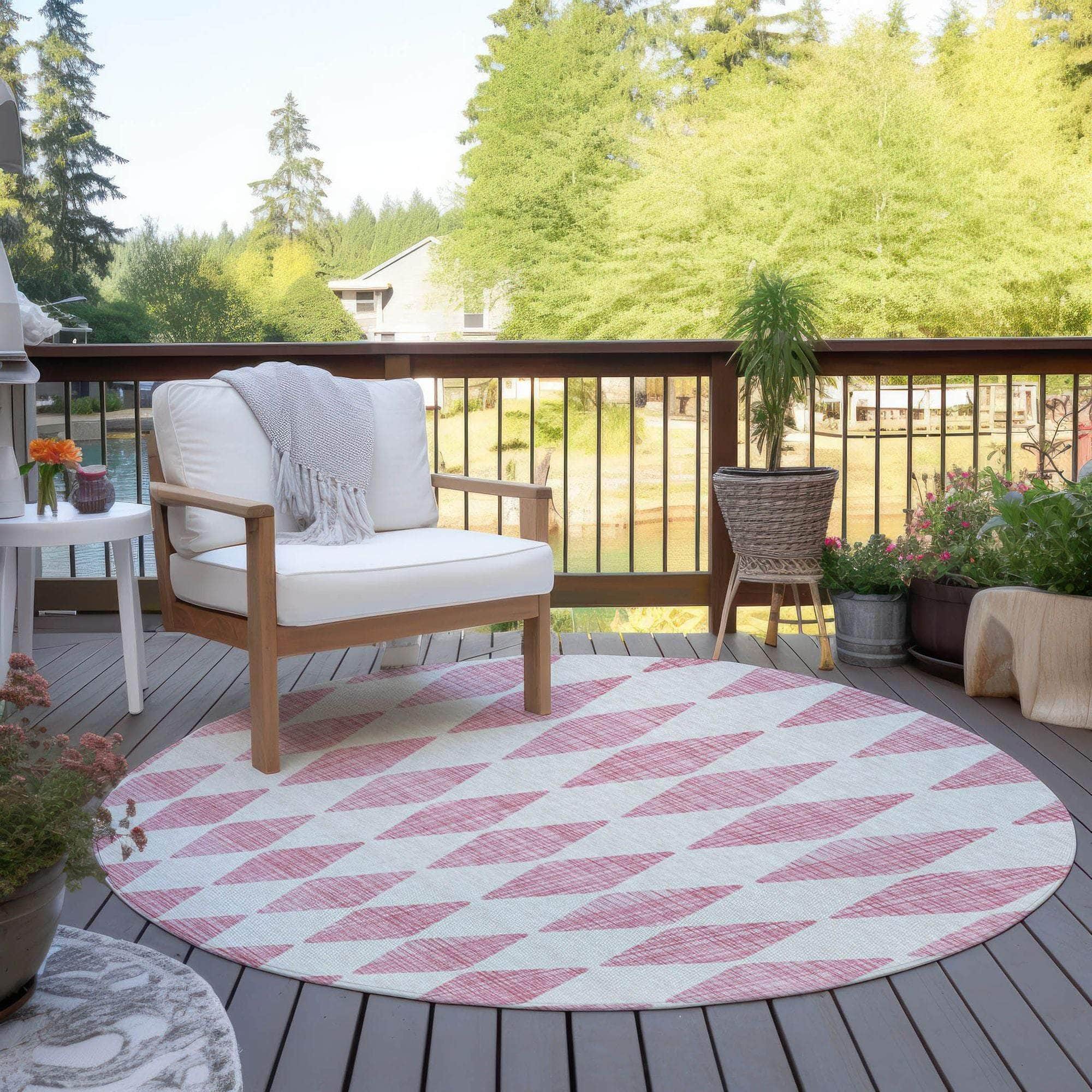Machine Made ACN578 Pink  Rugs 