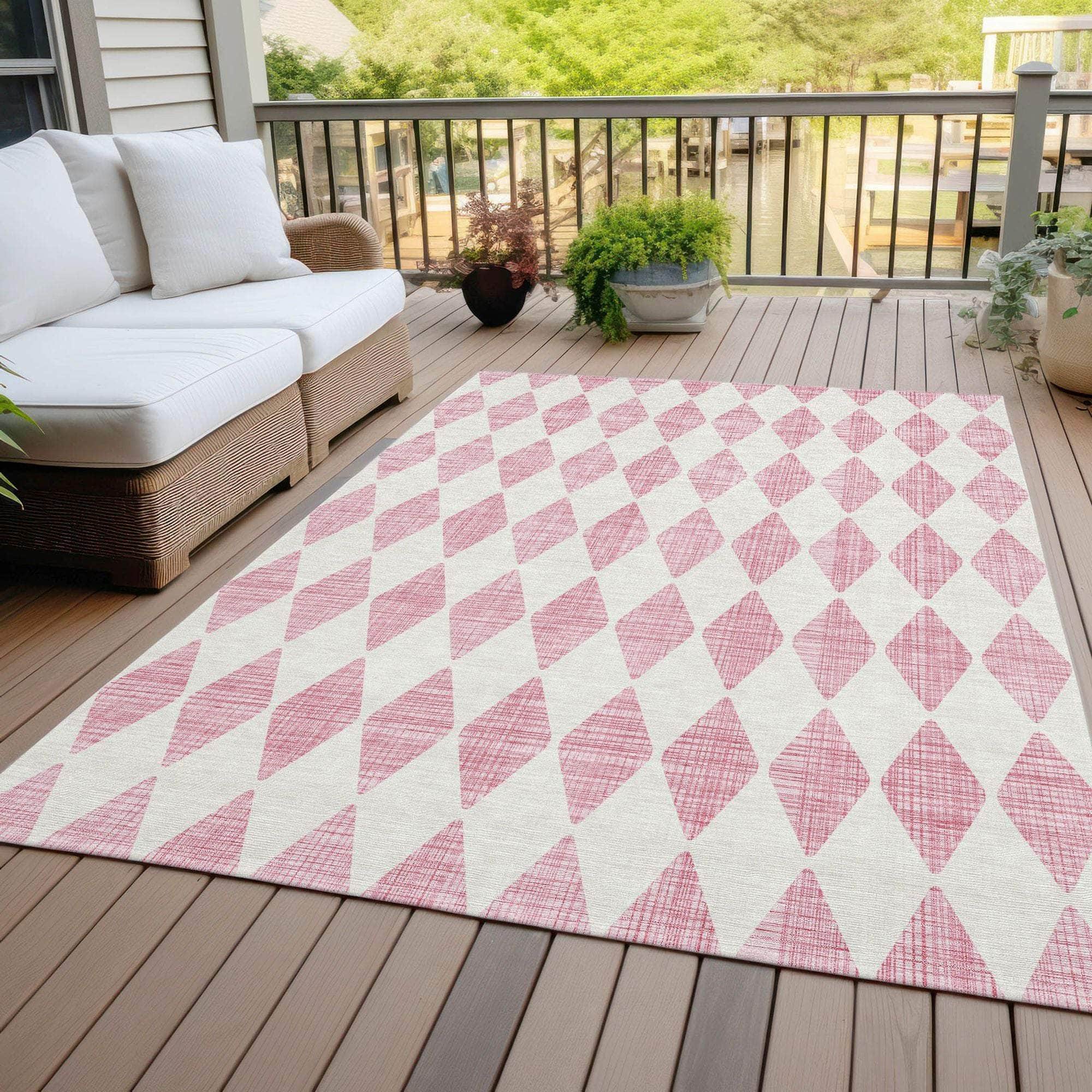 Machine Made ACN578 Pink  Rugs 