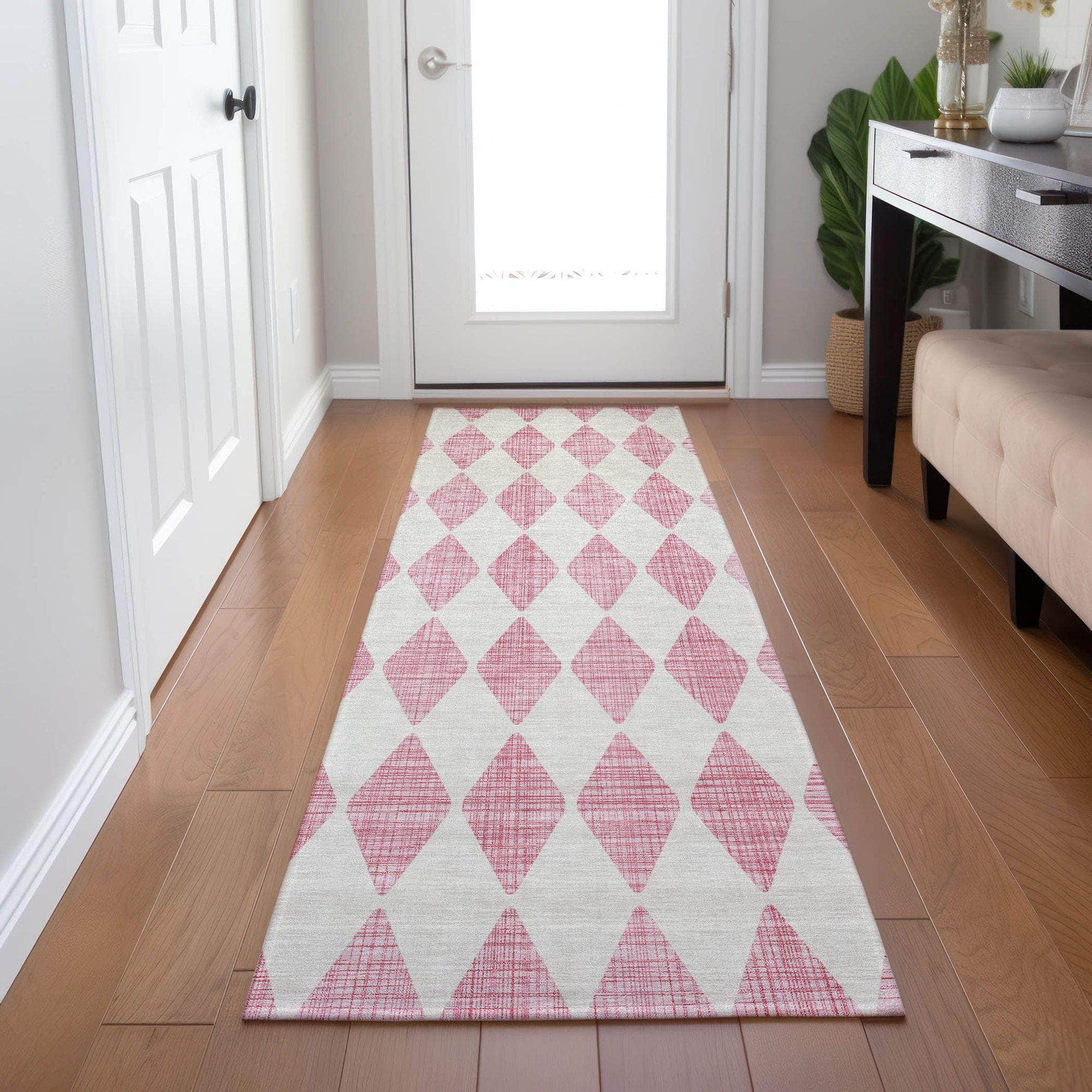 Machine Made ACN578 Pink  Rugs 