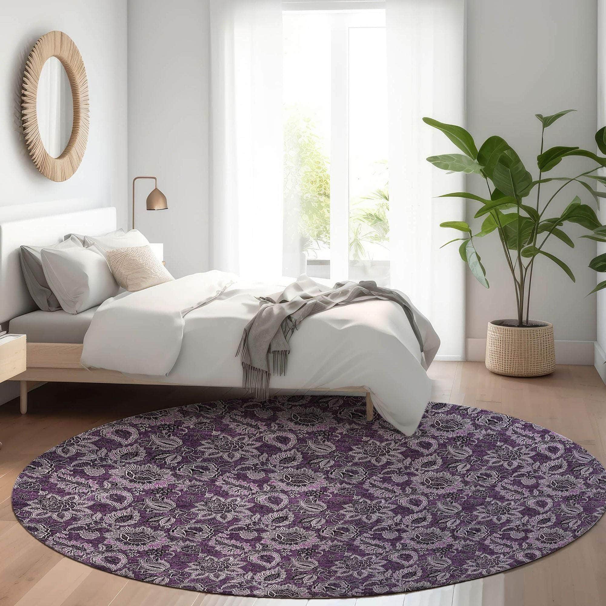 Machine Made ACN661 Eggplant Purple Rugs #color_eggplant purple