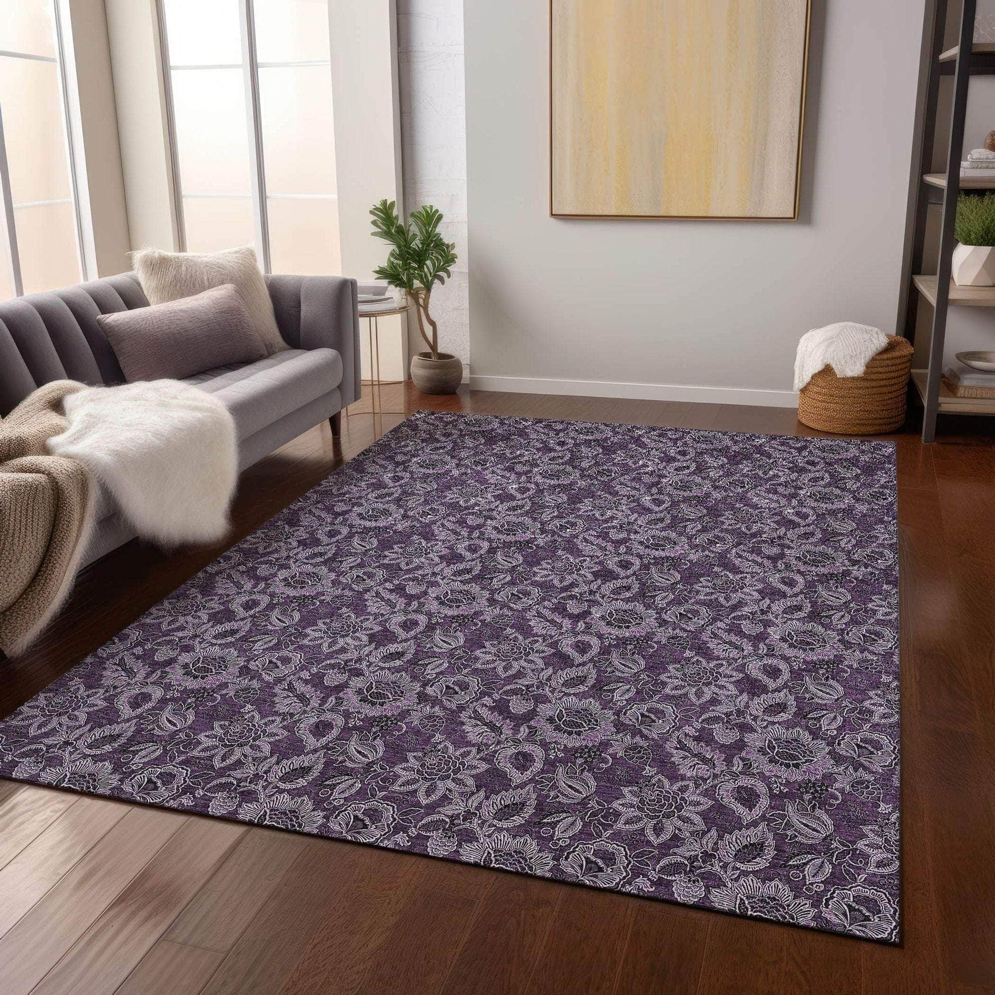 Machine Made ACN661 Eggplant Purple Rugs #color_eggplant purple