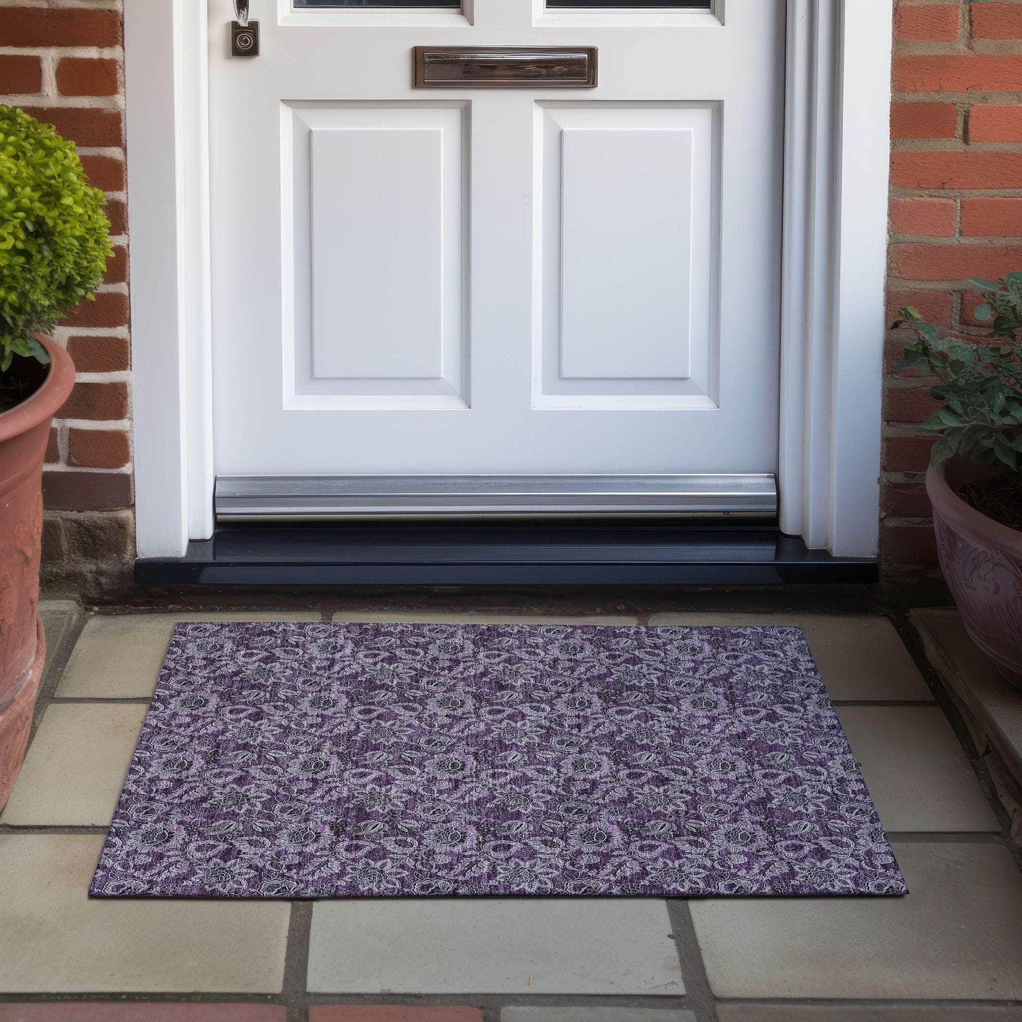 Machine Made ACN661 Eggplant Purple Rugs #color_eggplant purple