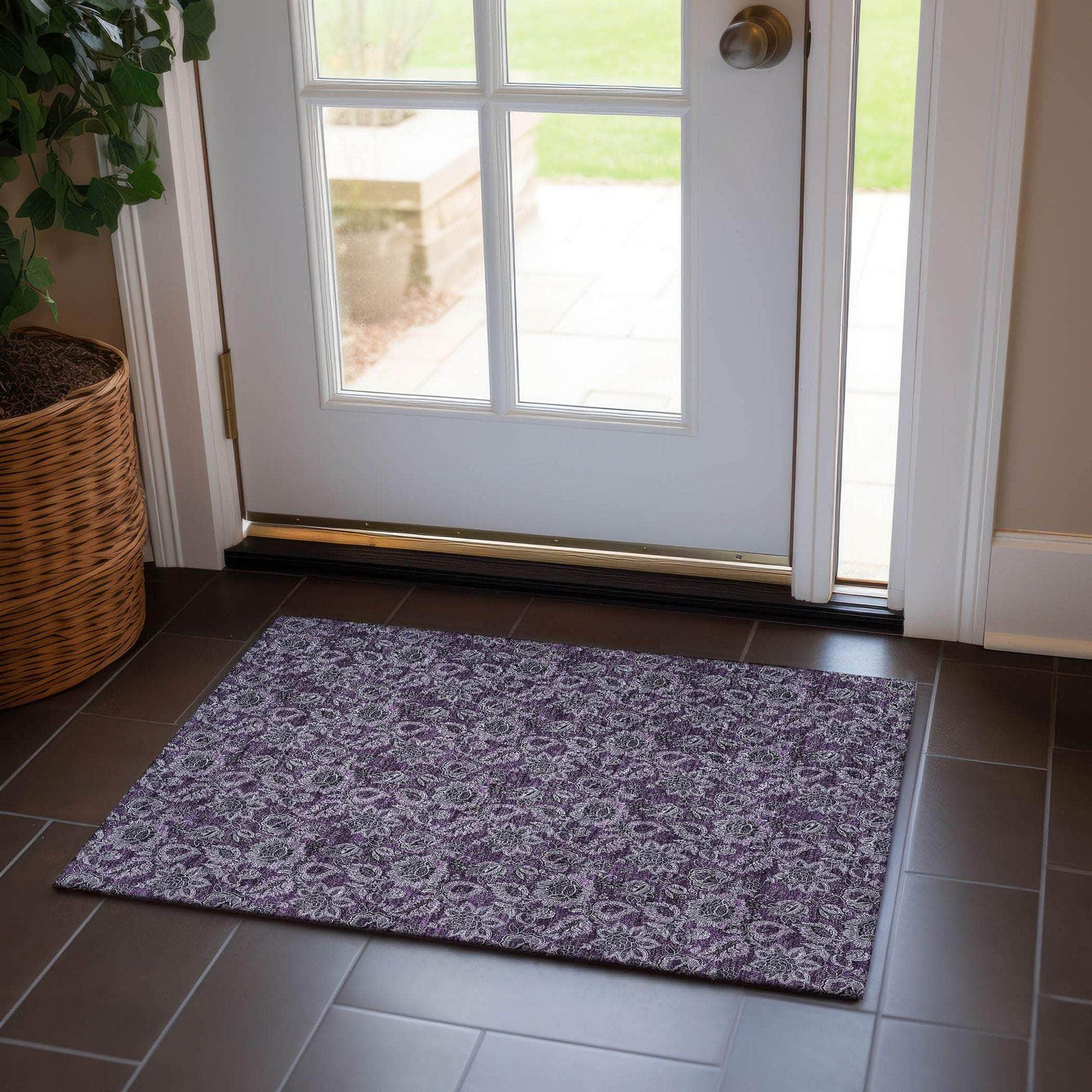 Machine Made ACN661 Eggplant Purple Rugs #color_eggplant purple