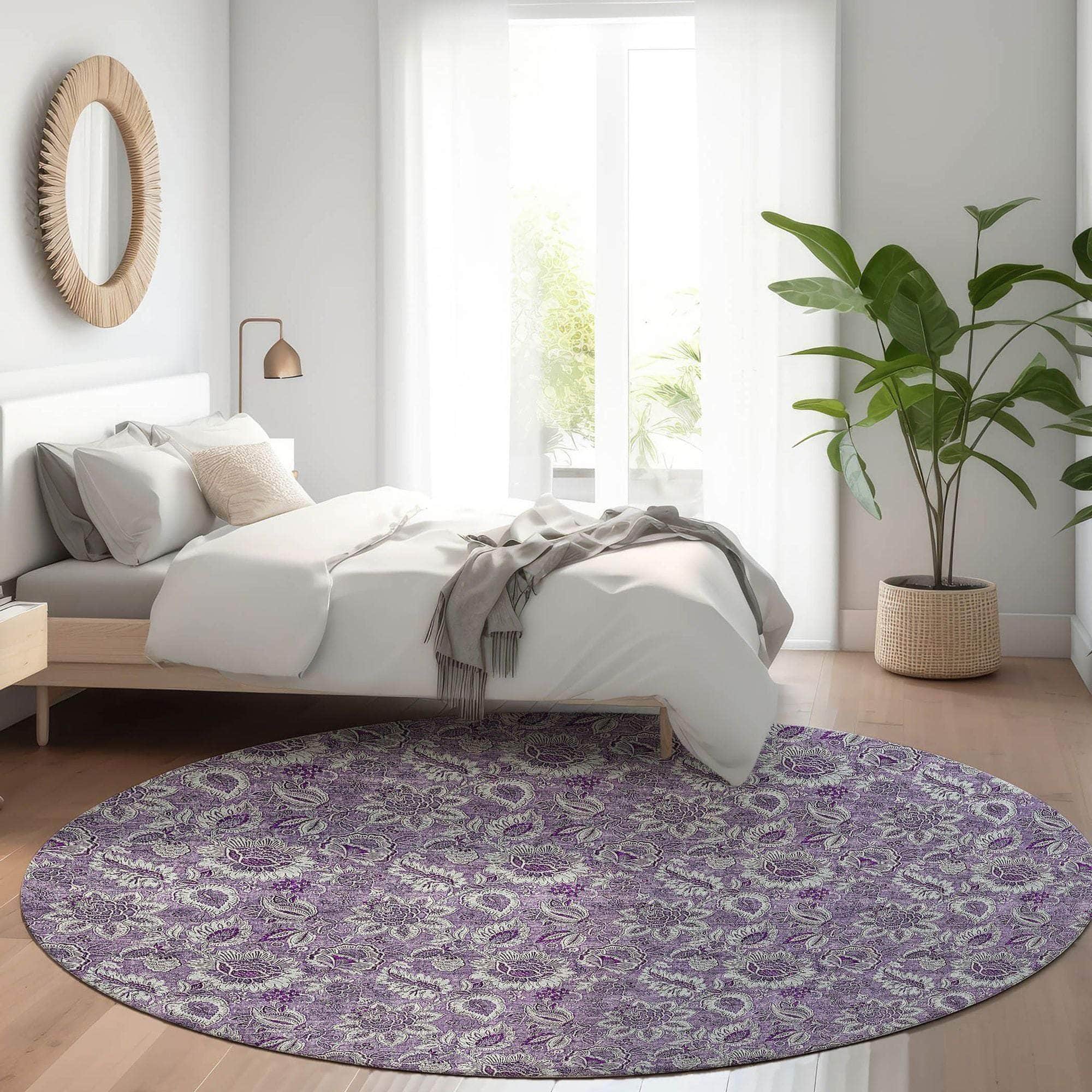 Machine Made ACN661 Purple  Rugs #color_purple 