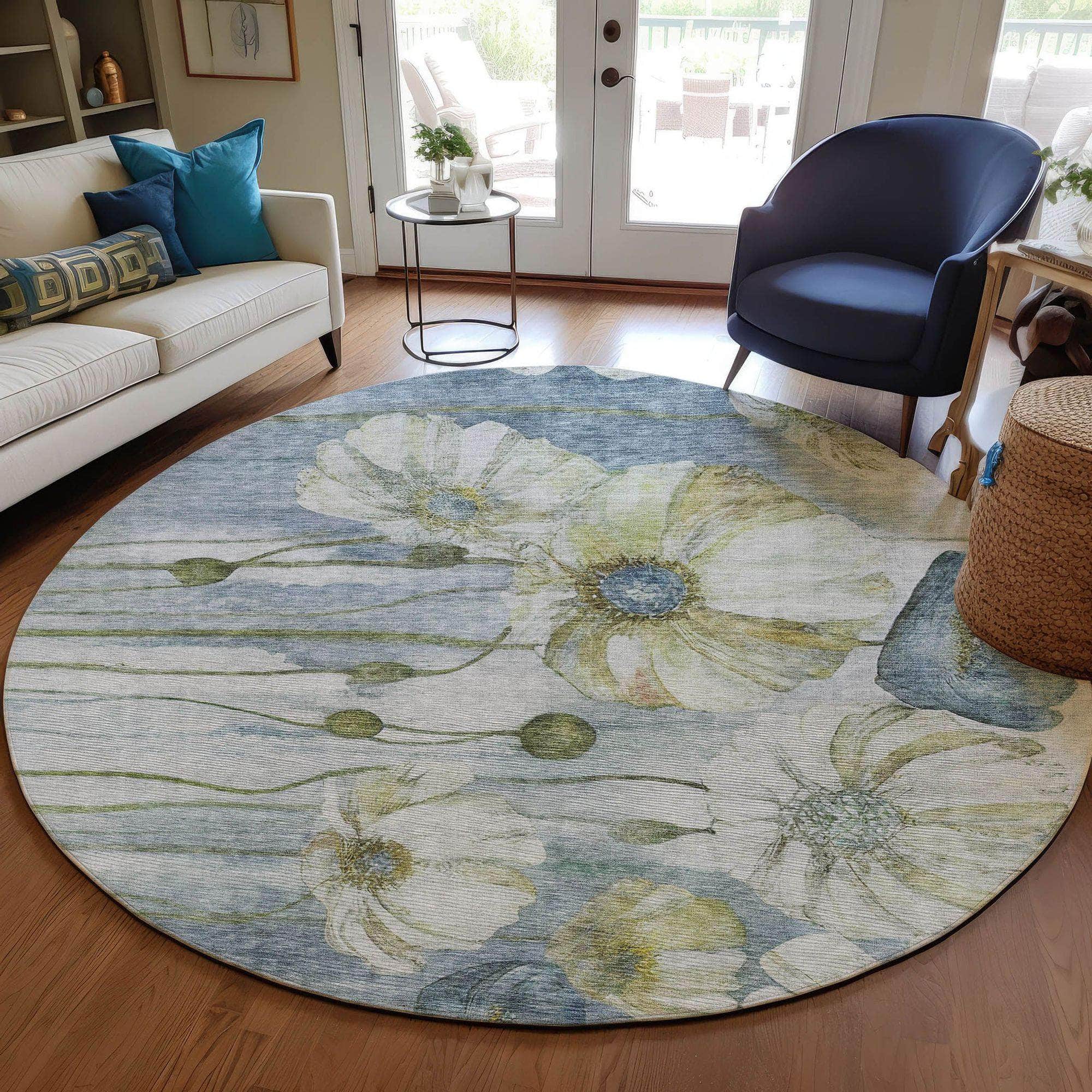 Machine Made ACN712 Blue  Rugs #color_blue 